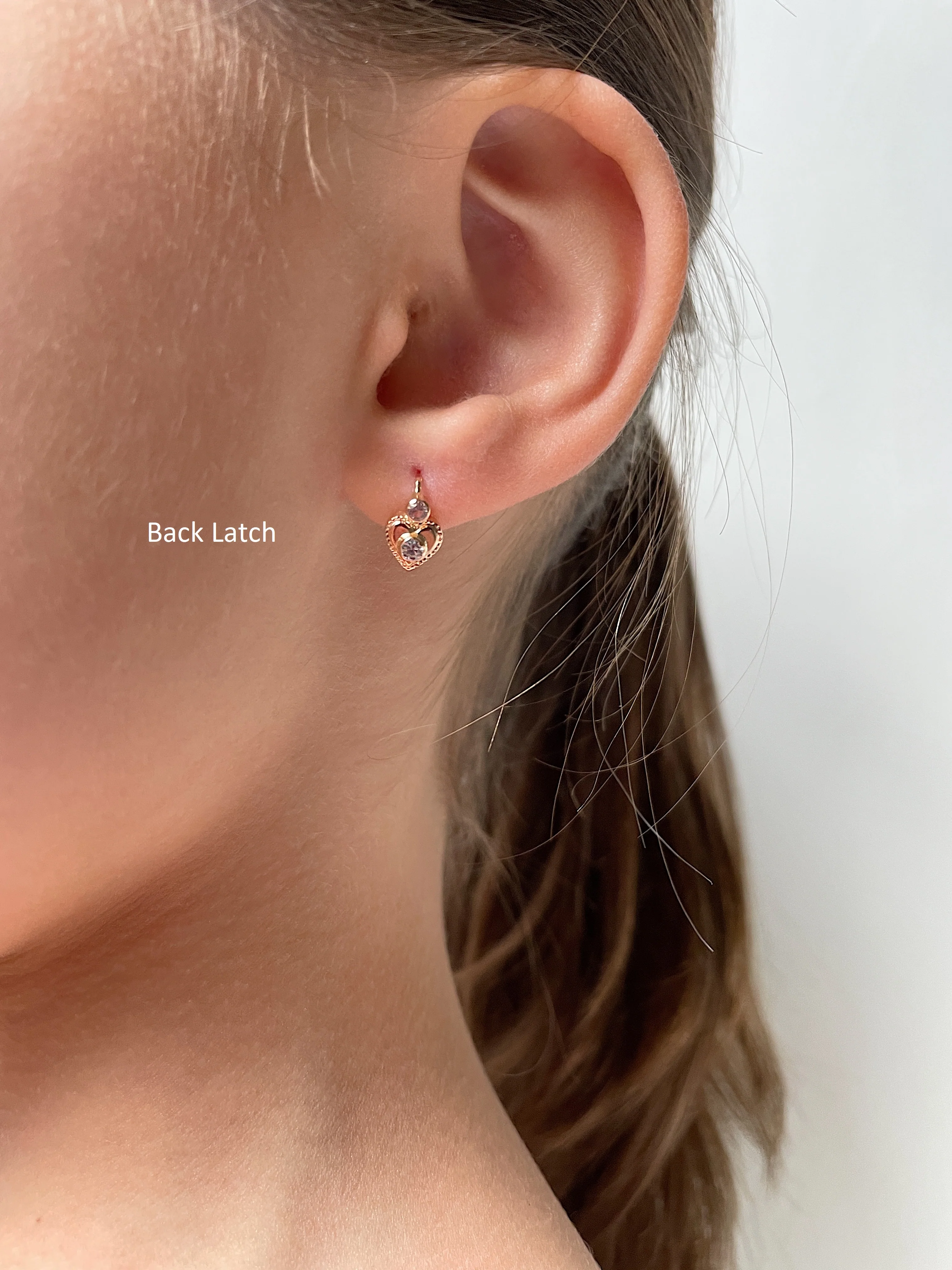 19.25k Yellow Gold Bead Trim Heart Earrings - Image 5