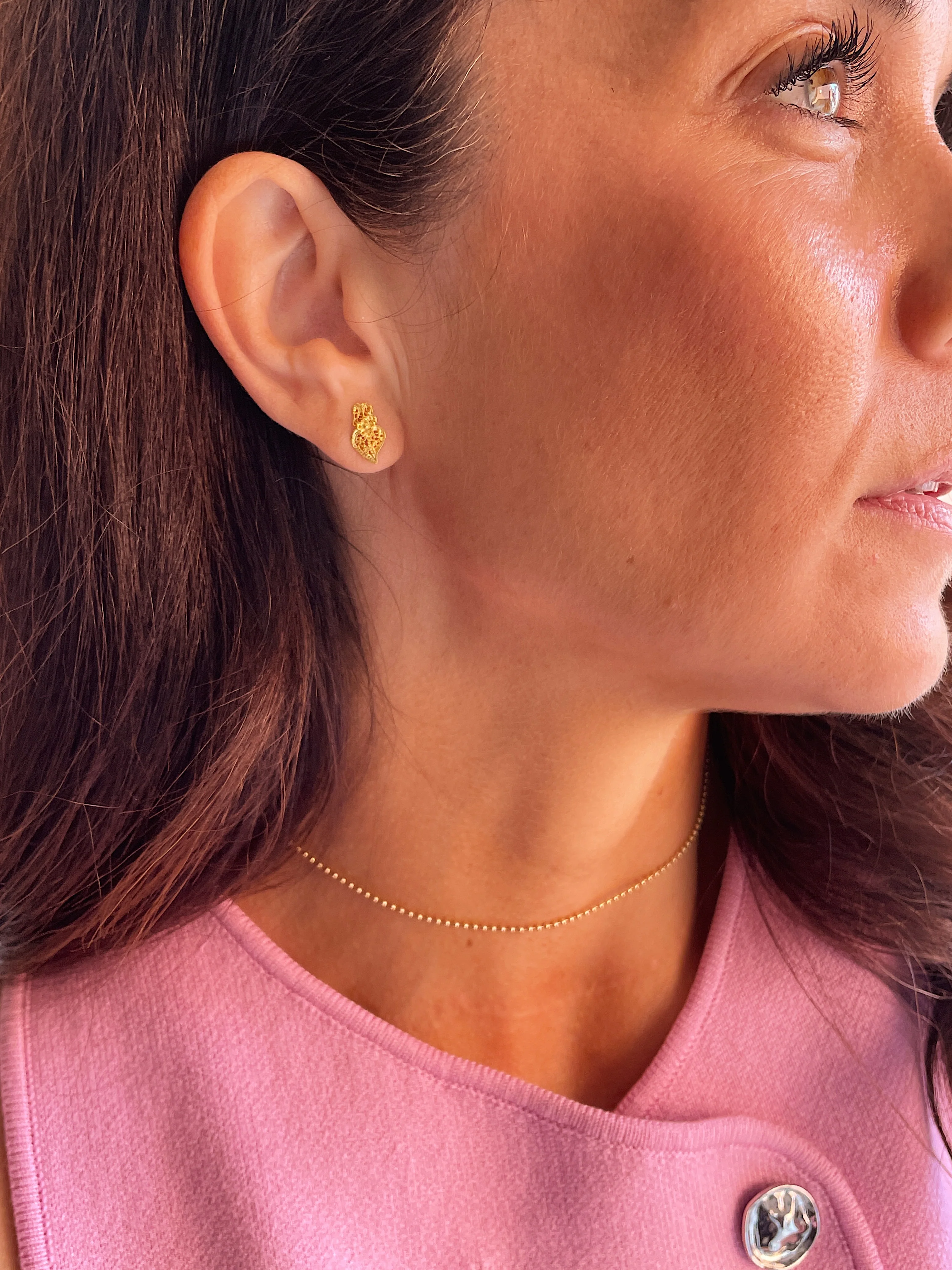 19.25k Yellow Gold Mini Heart of Viana Stud Earrings - Image 5