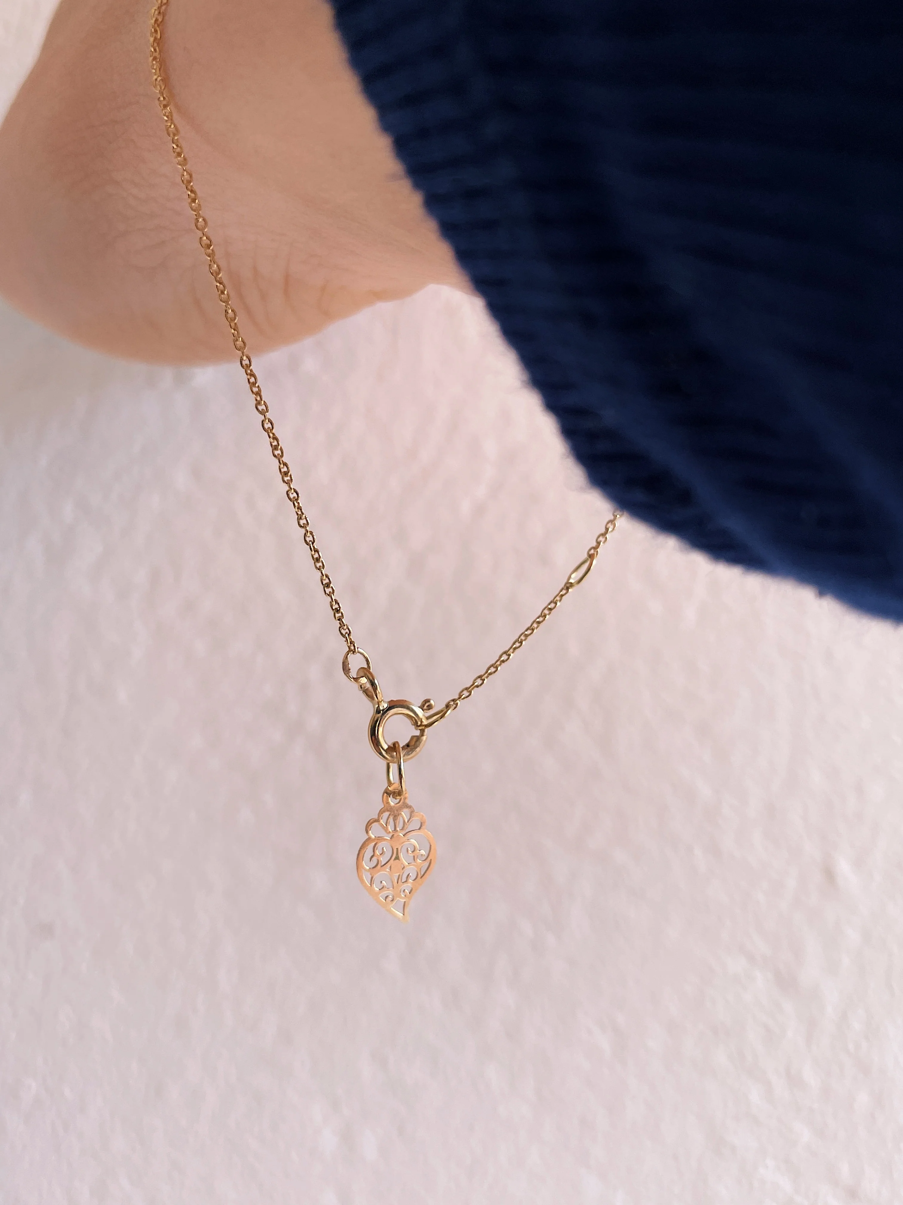 19.25k Yellow Gold Cutout Heart of Viana Charm - Image 9