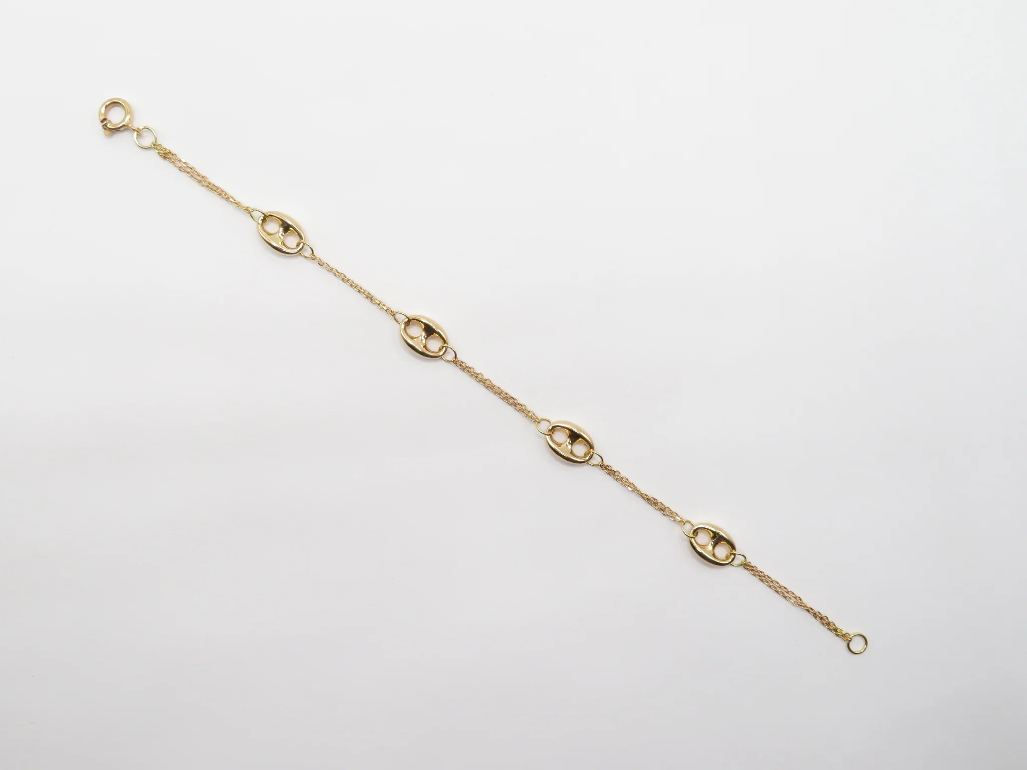 19.25k Yellow Gold Double Strand Coffee Bean Bracelet - Image 3