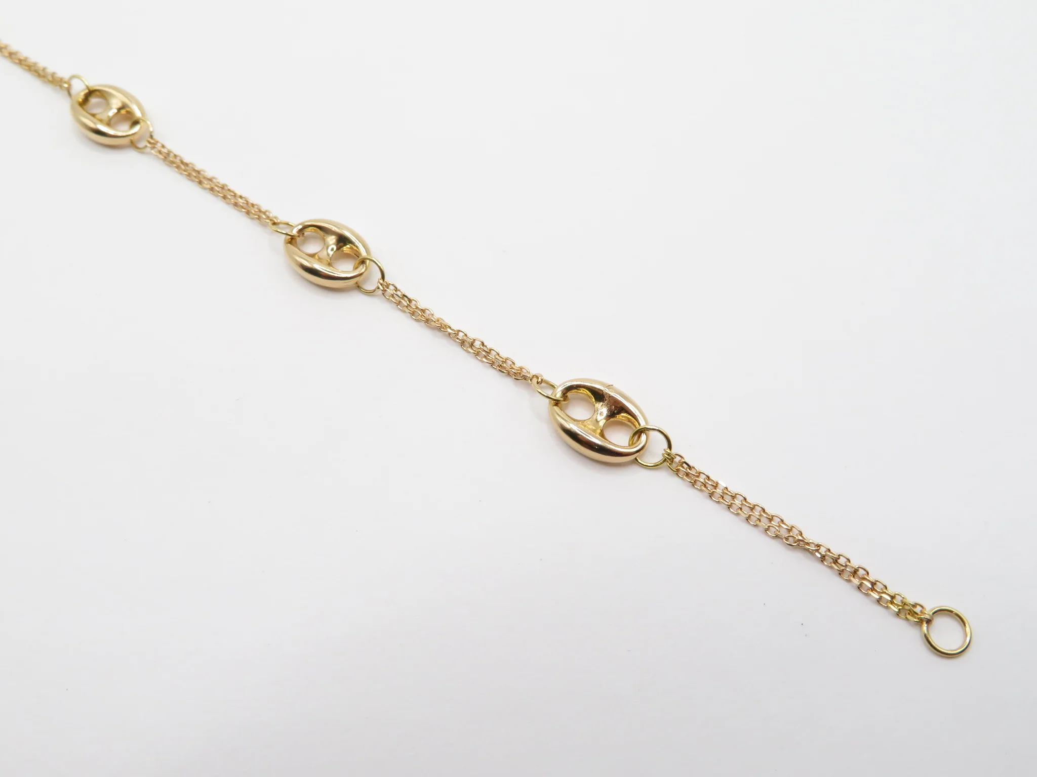 19.25k Yellow Gold Double Strand Coffee Bean Bracelet - Image 5