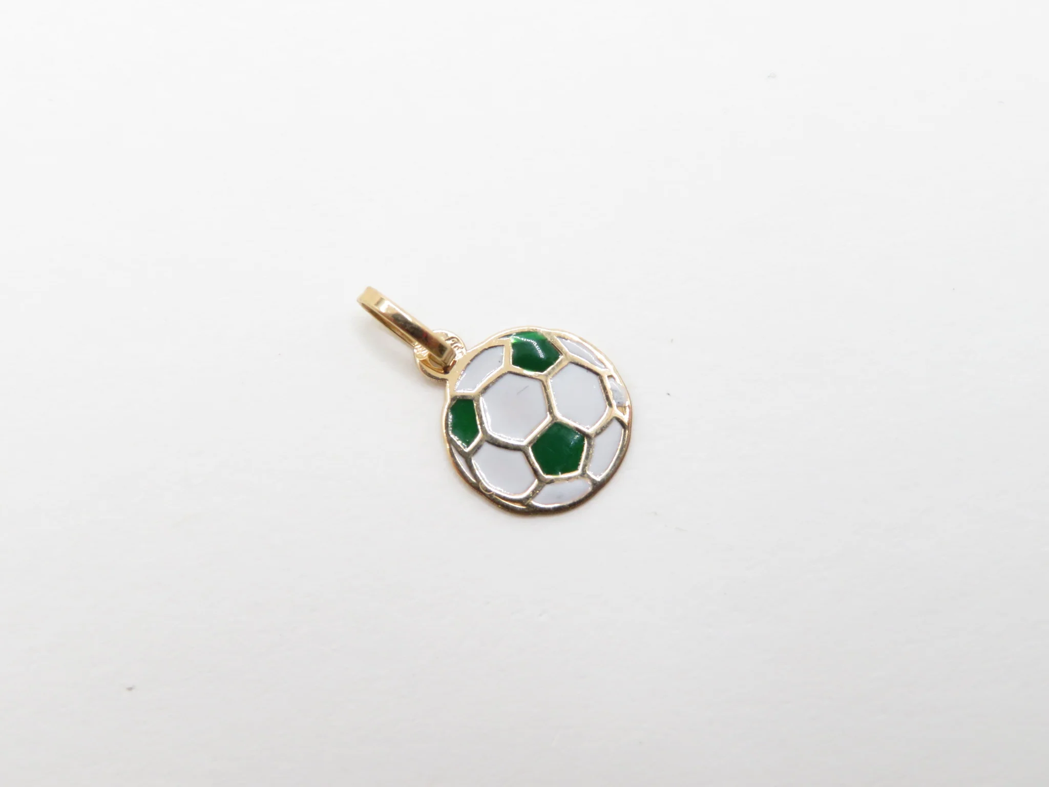 19.25k Yellow Gold Enamel Soccer Ball