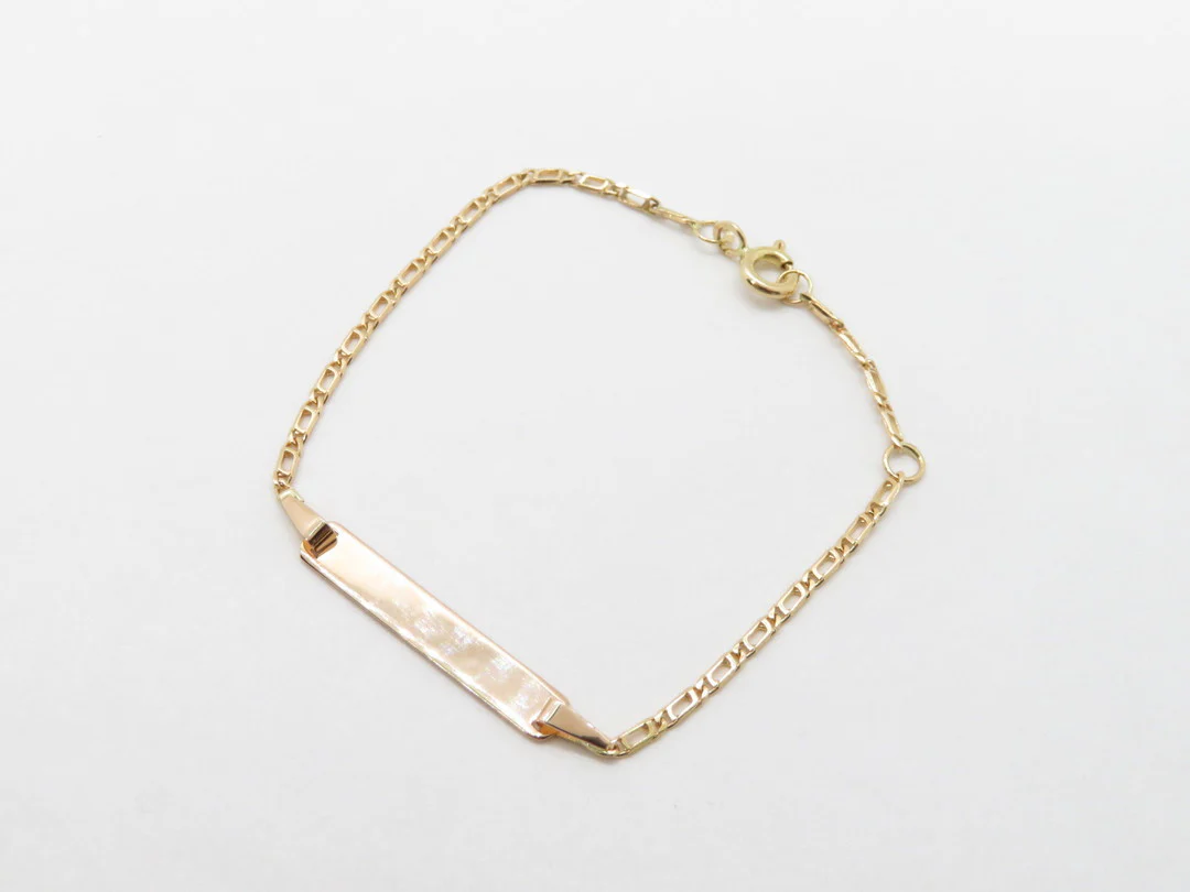 19.25k Yellow Gold Tiger Eye ID Bracelet