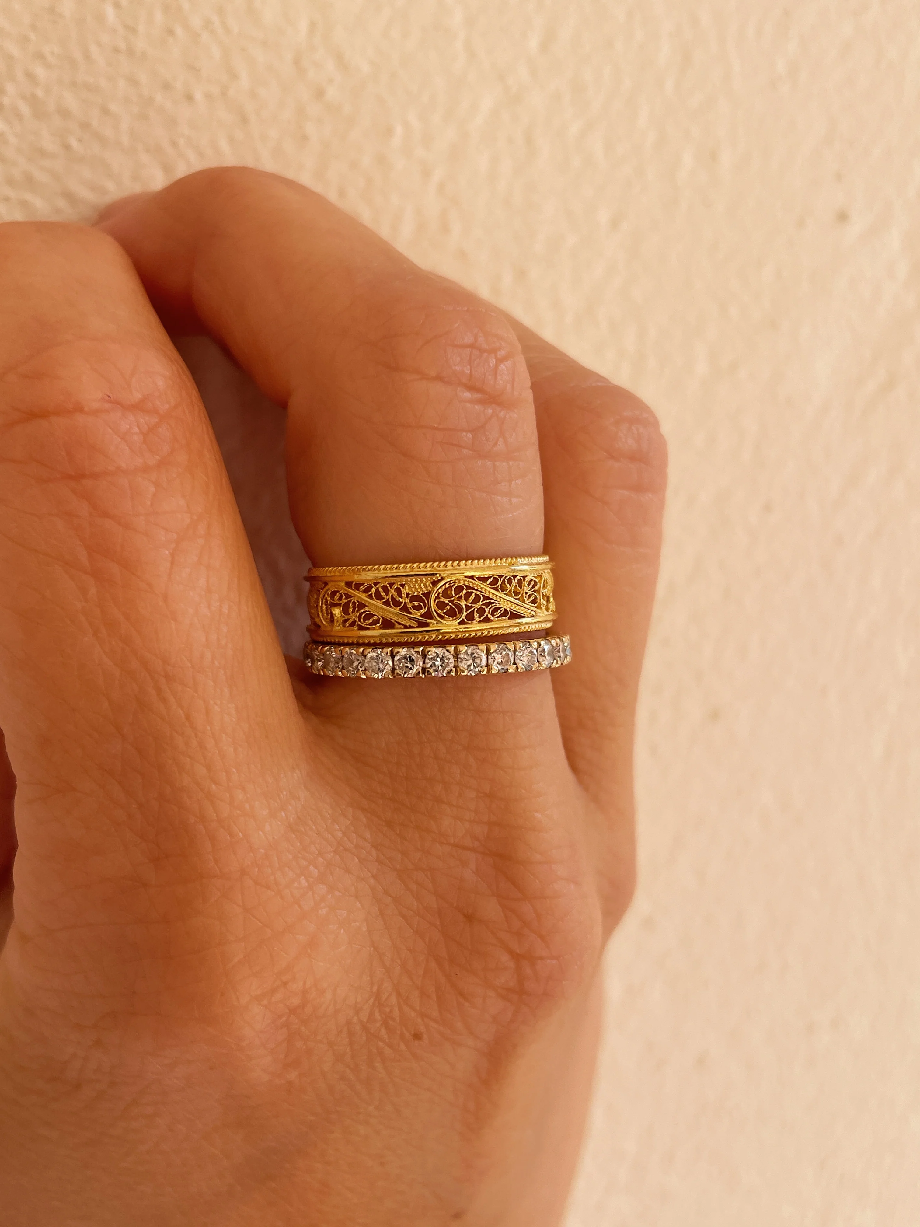 19.25k Yellow Gold Filigree Band - Image 3