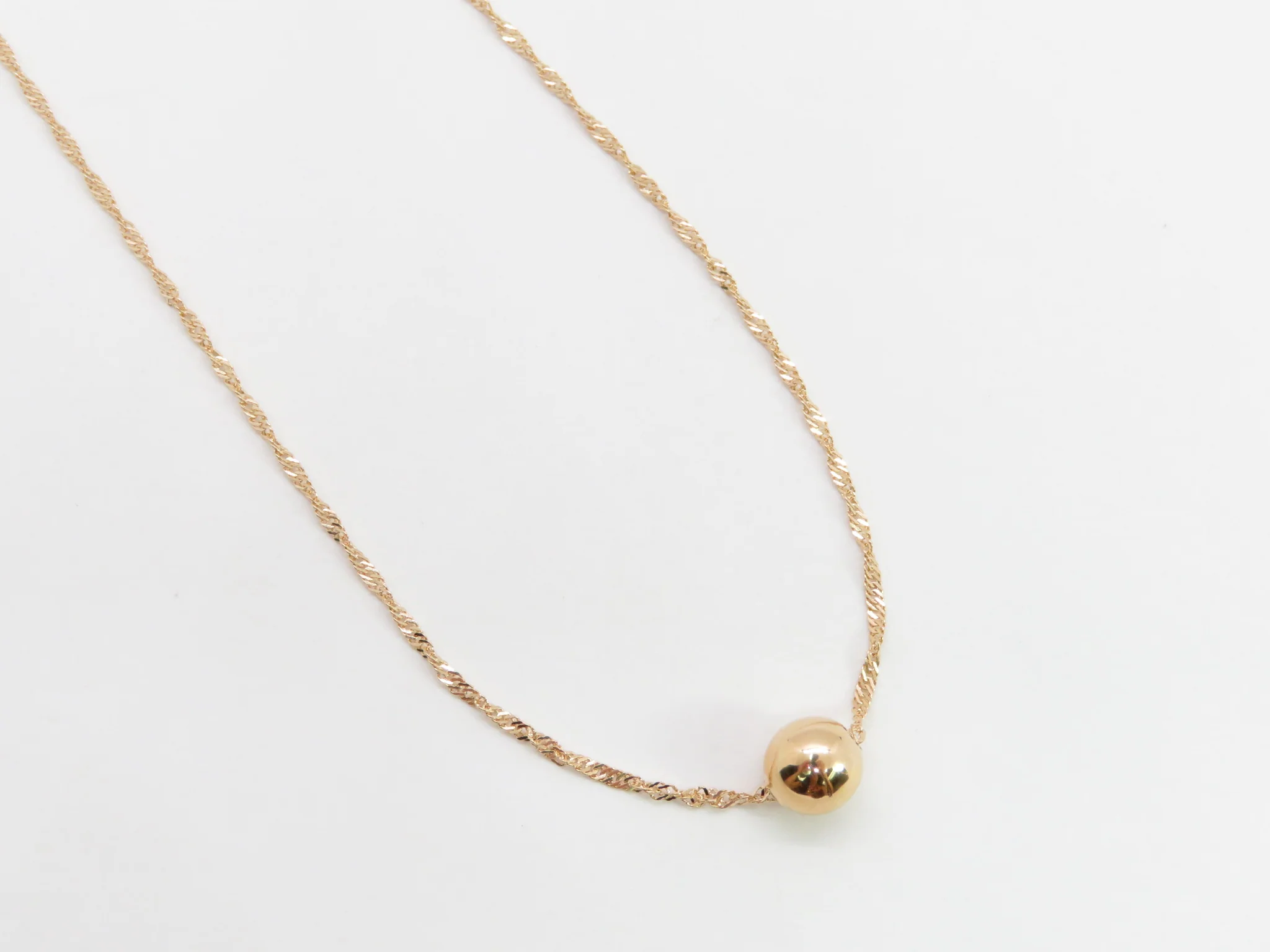 19.25k Yellow Gold Floating Bead Necklace
