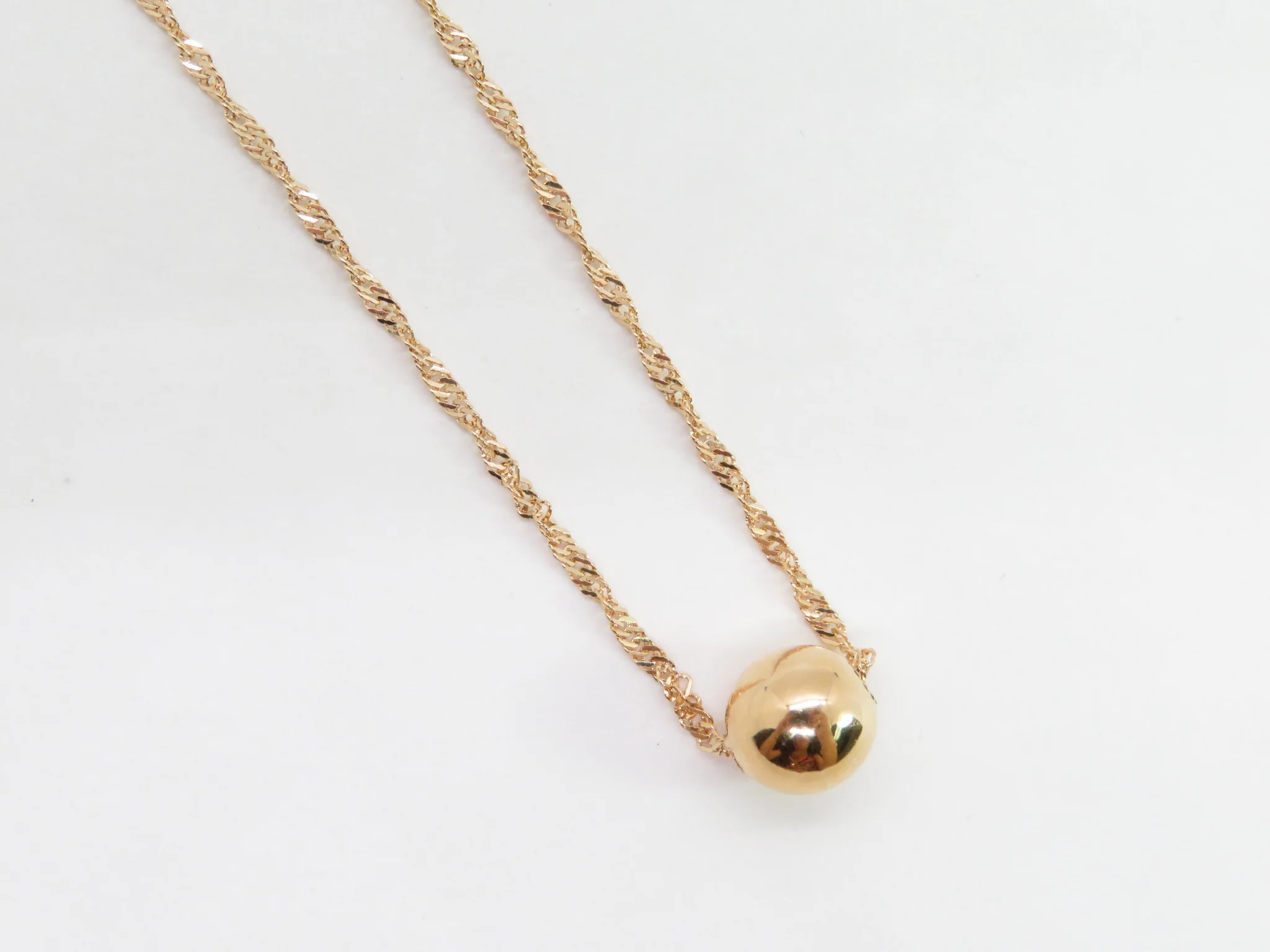 19.25k Yellow Gold Floating Bead Necklace - Image 3