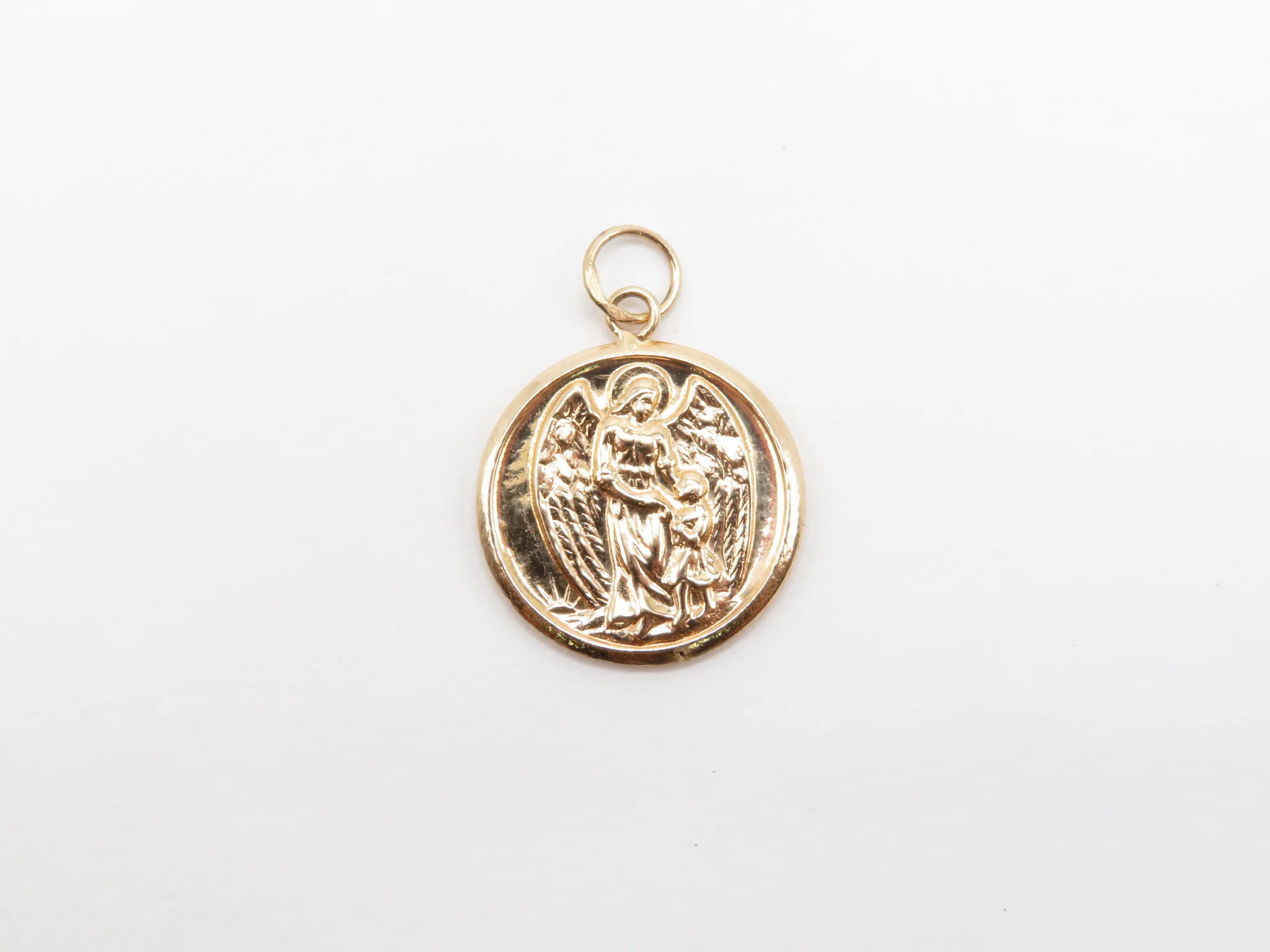19.25k Yellow Gold Guardian Angel Medallion