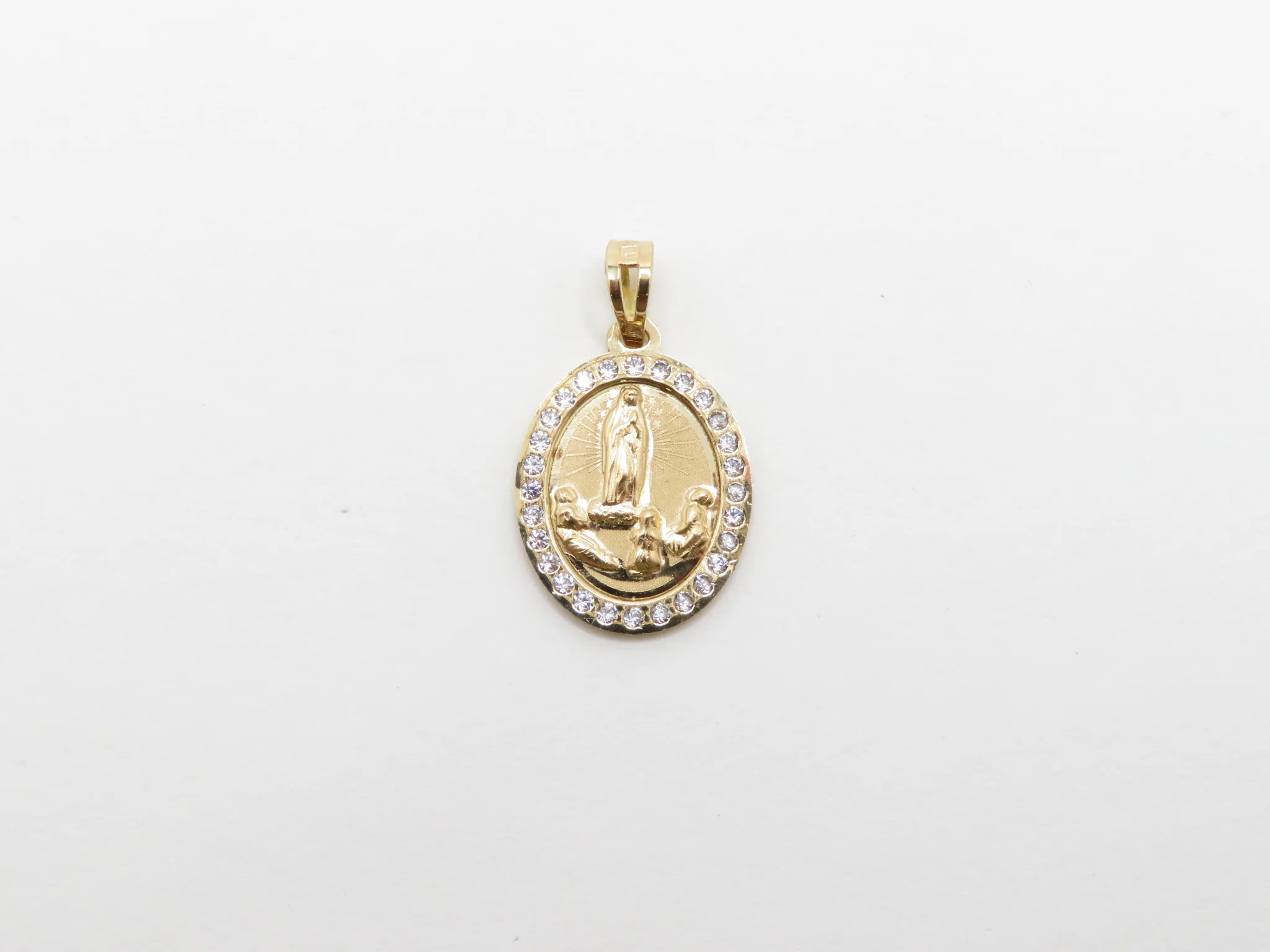 19.25k Yellow Gold Halo Our Lady of Fatima Medal