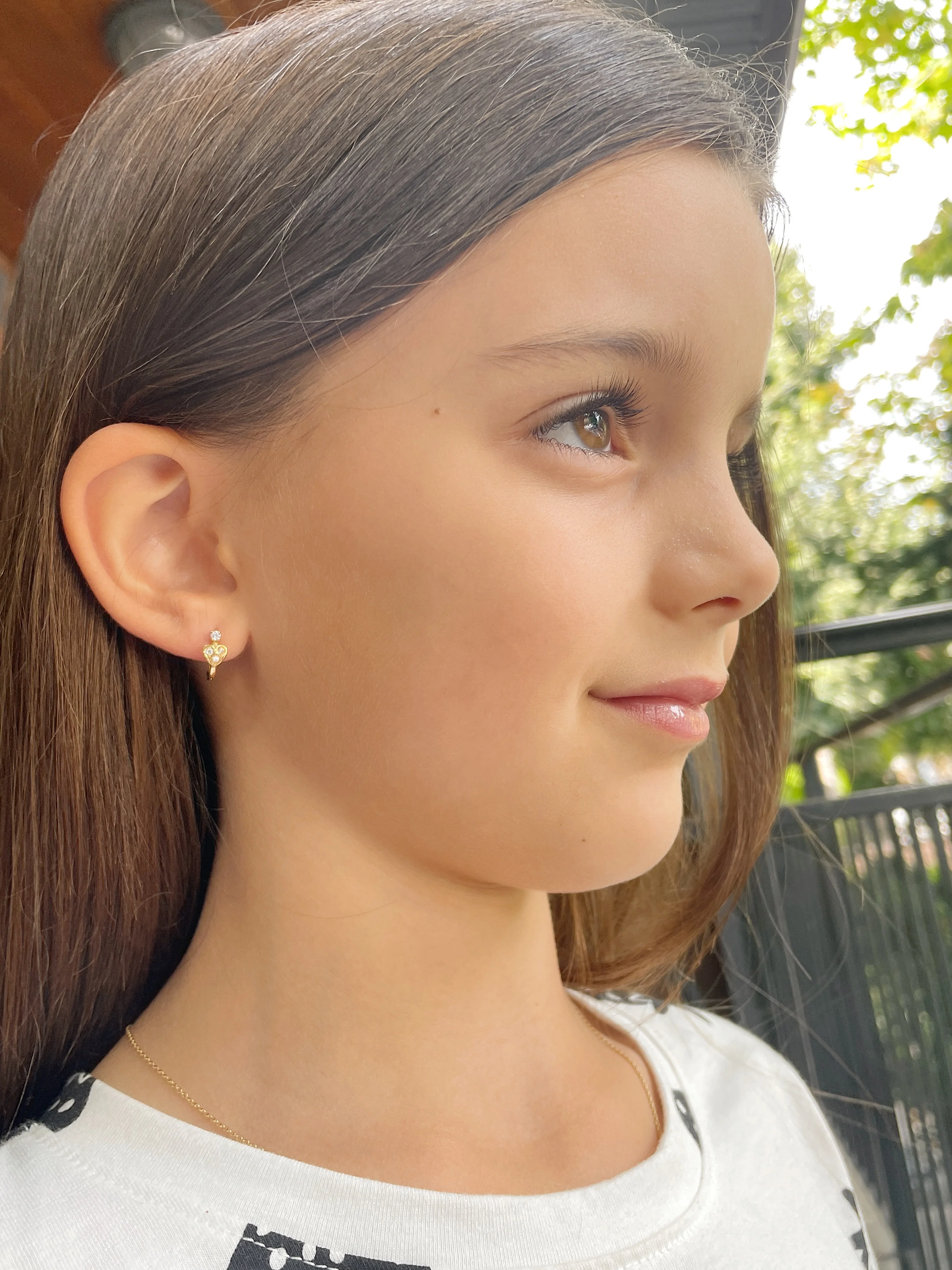 19.25k Heart Bead Set Earrings - Image 2