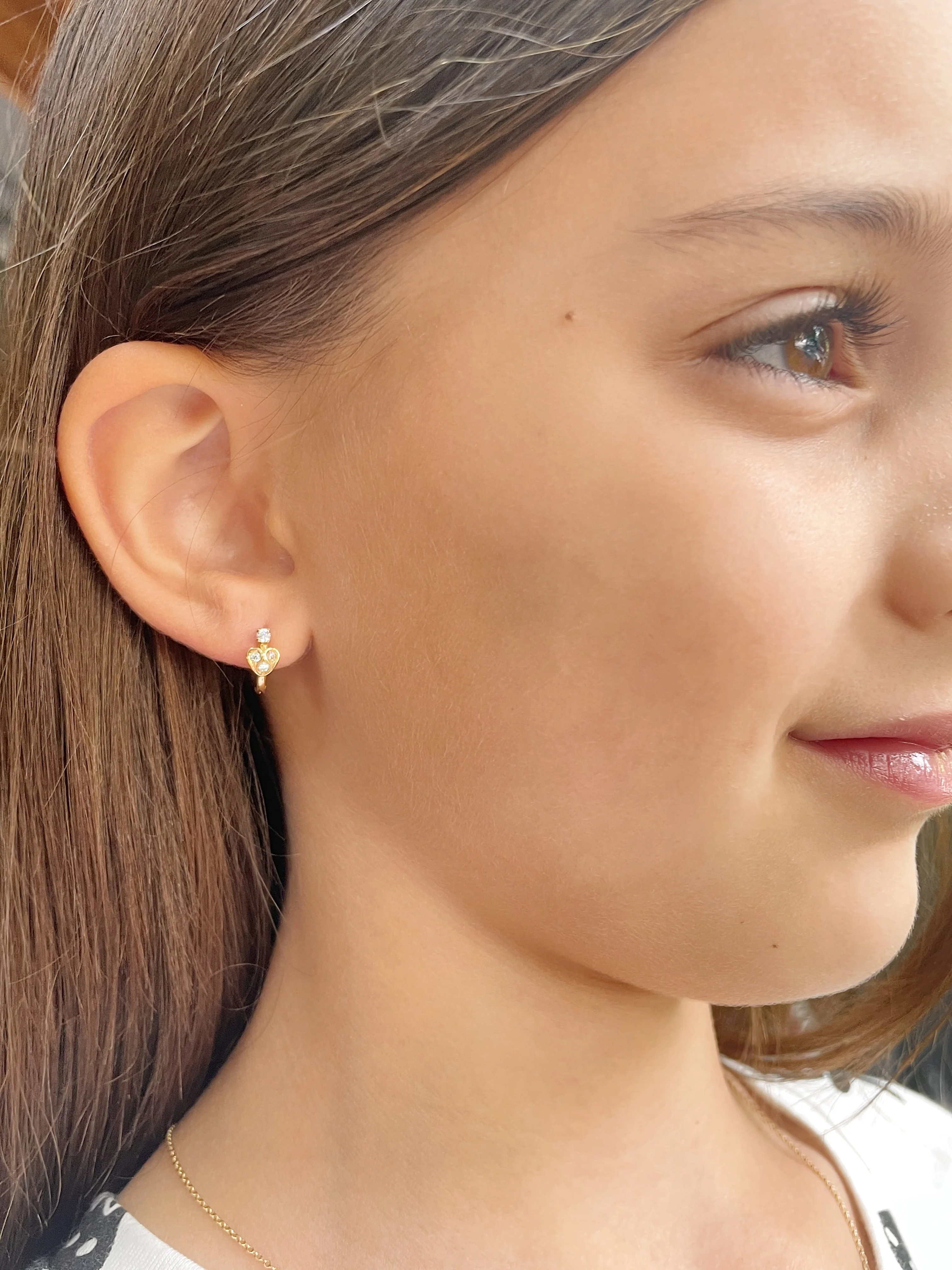 19.25k Heart Bead Set Earrings - Image 8