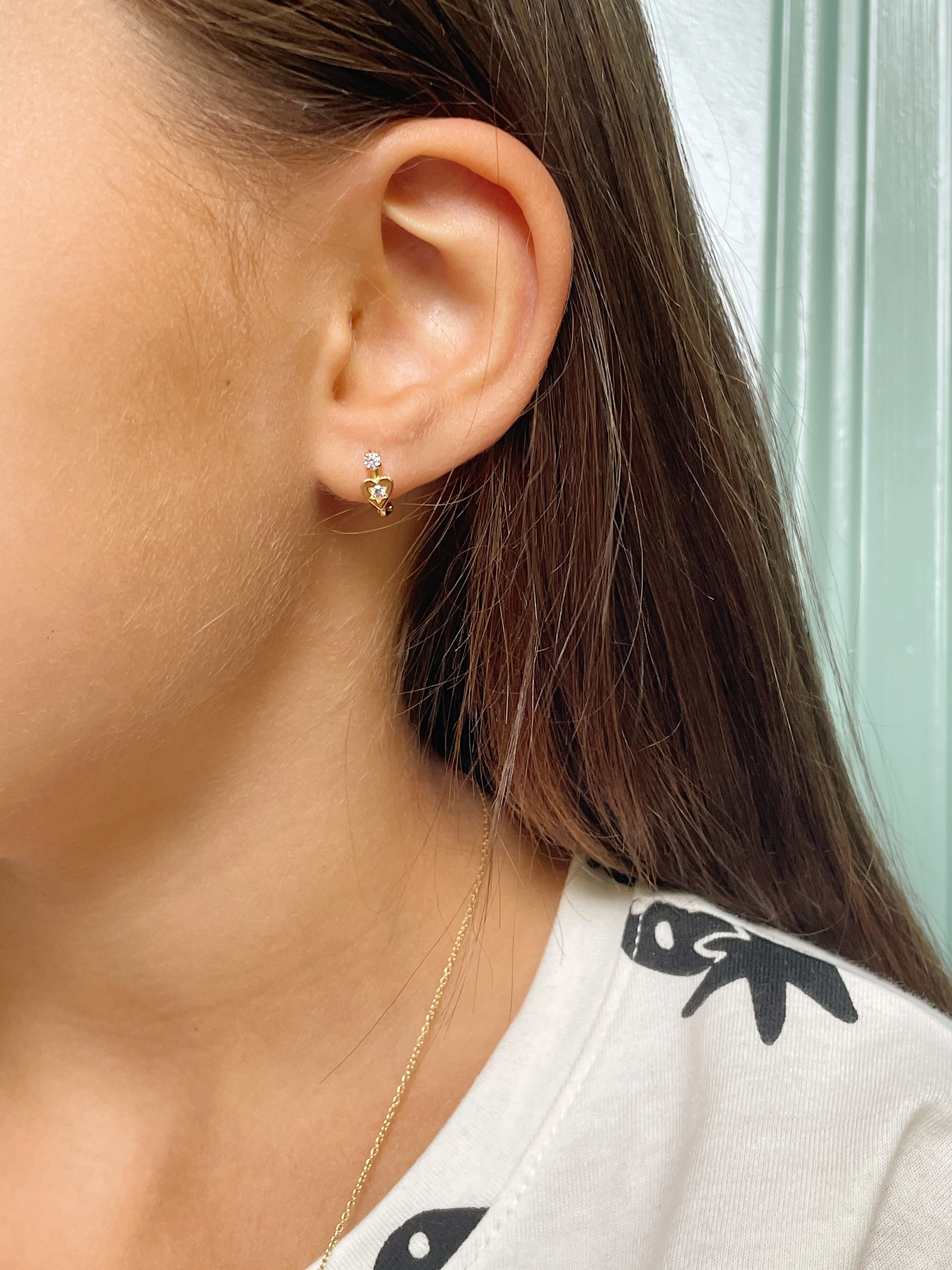 19.25k Heart and Star Children's Earrings - Image 5
