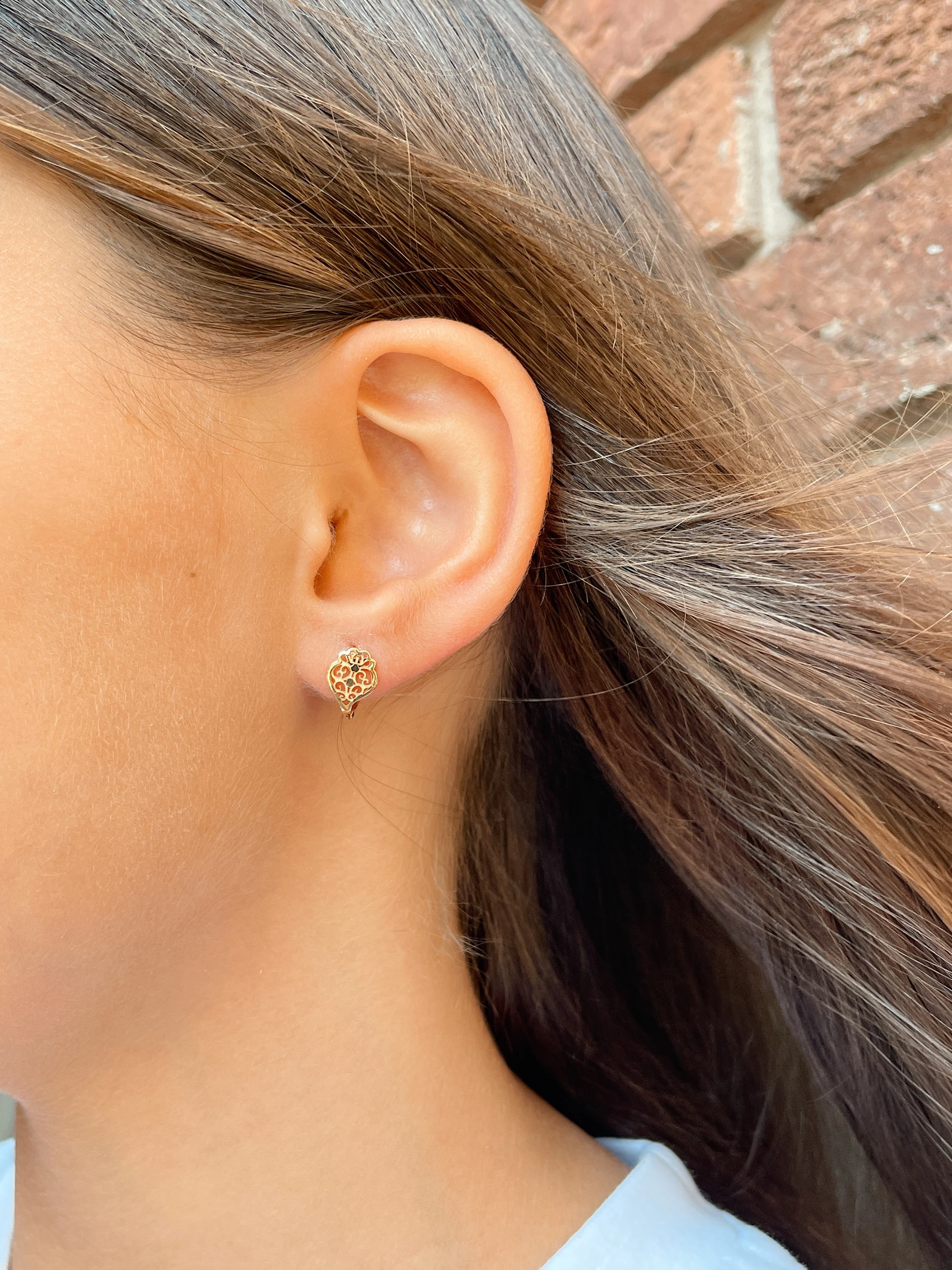 19.25k Heart of Viana Latch Earrings - Image 2