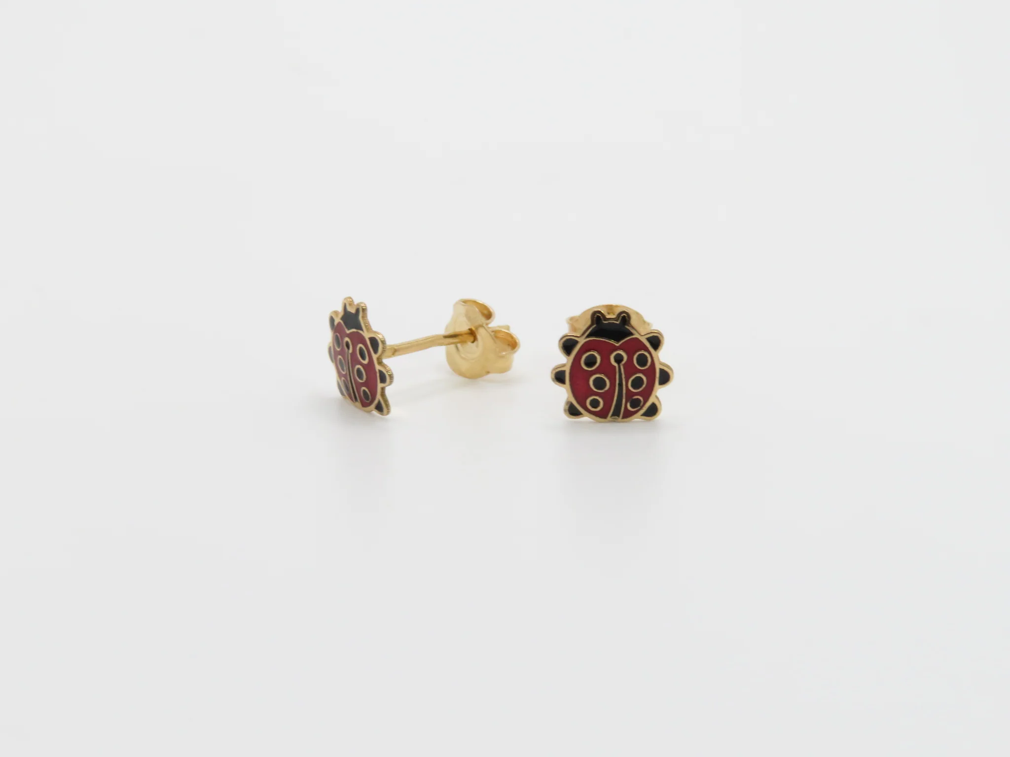 19.25k Yellow Gold Ladybug Studs
