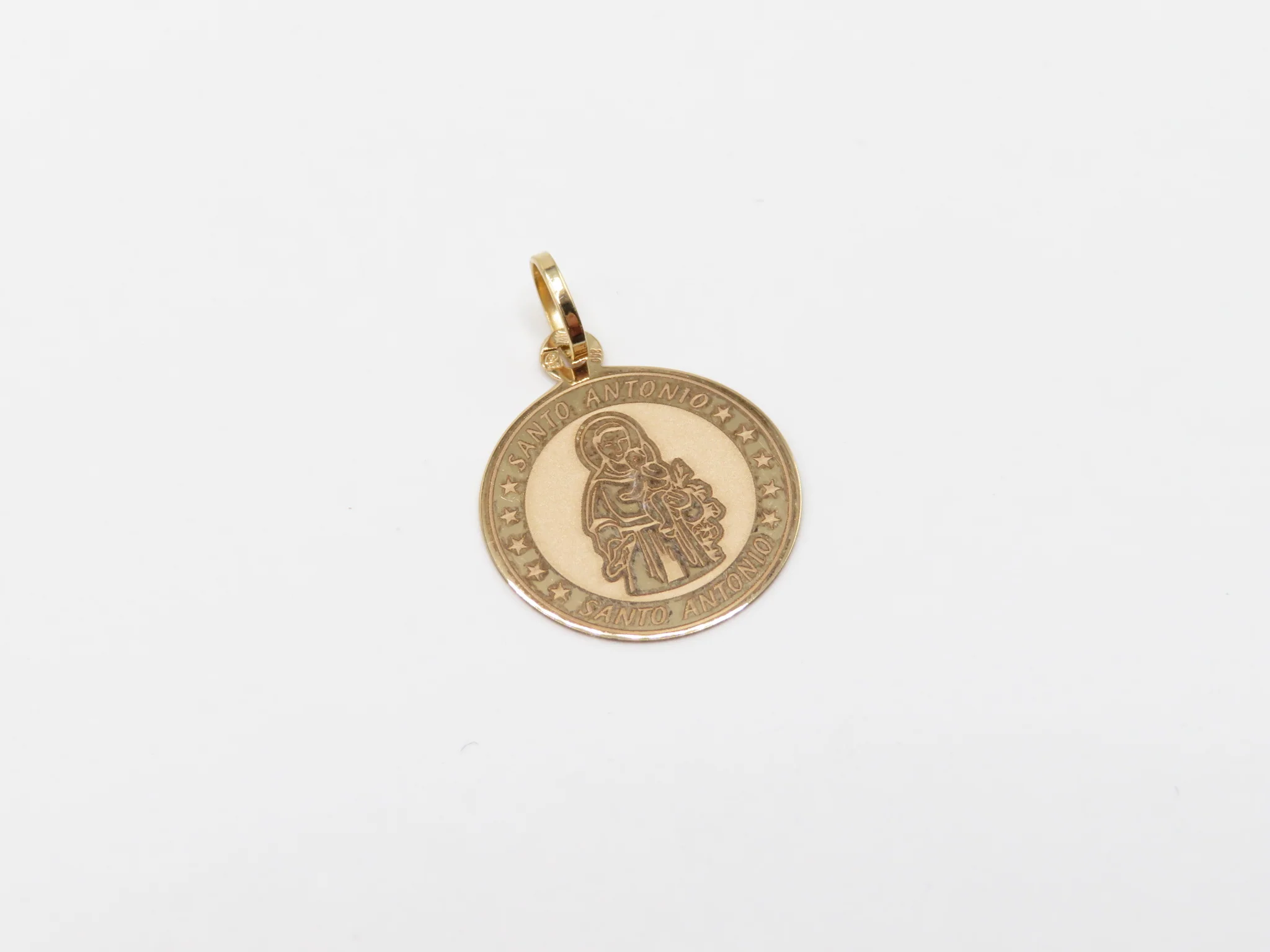 19.25k Yellow Gold Matte Finished Saint Pendant - Image 6