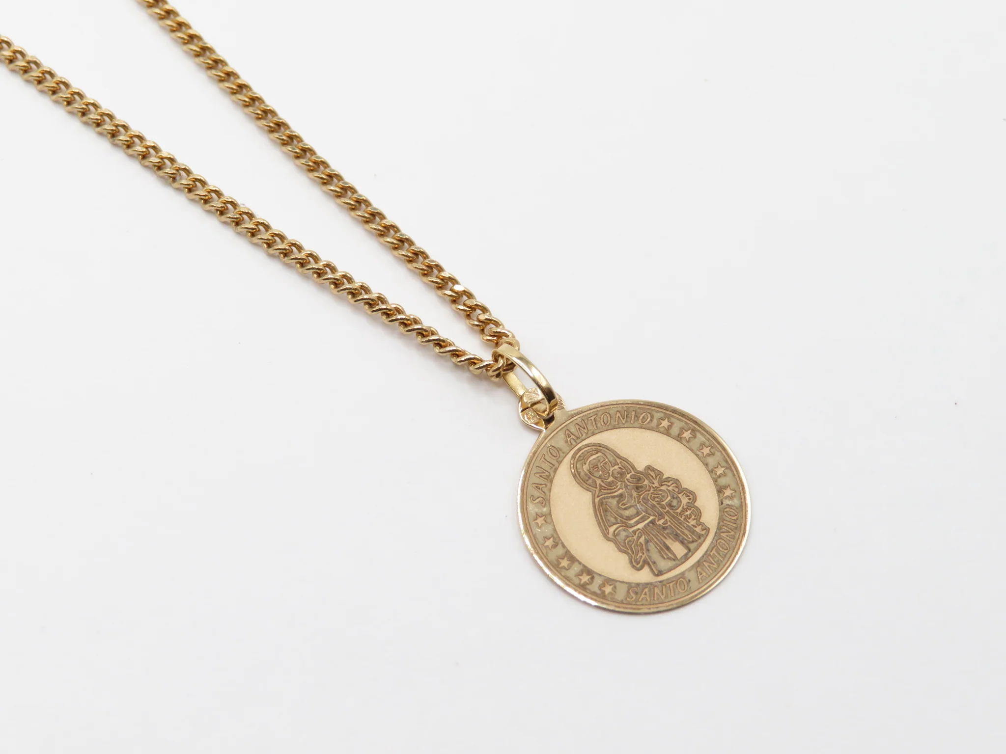 19.25k Yellow Gold Matte Finished Saint Pendant - Image 8