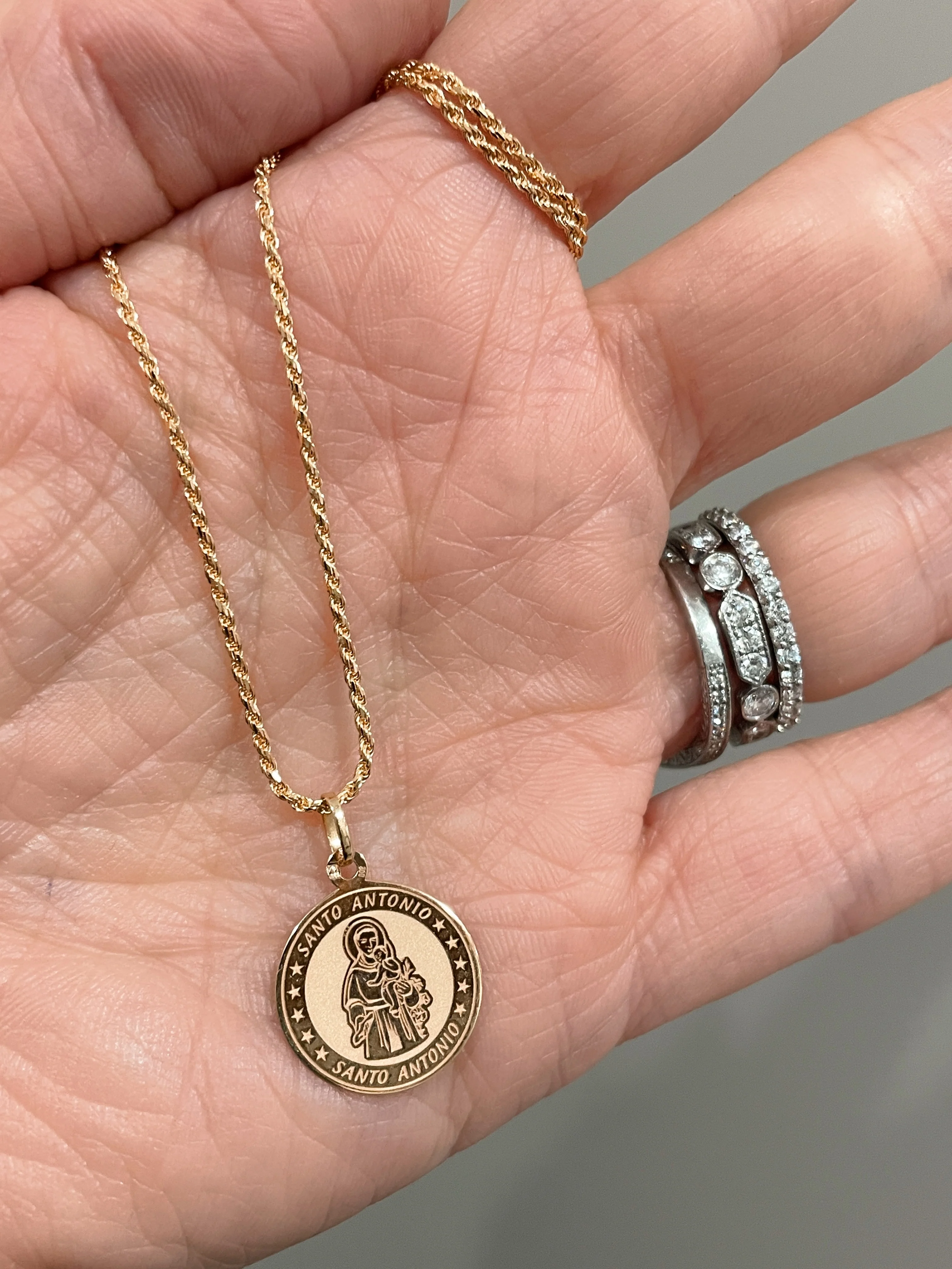 19.25k Yellow Gold Matte Finished Saint Pendant - Image 9