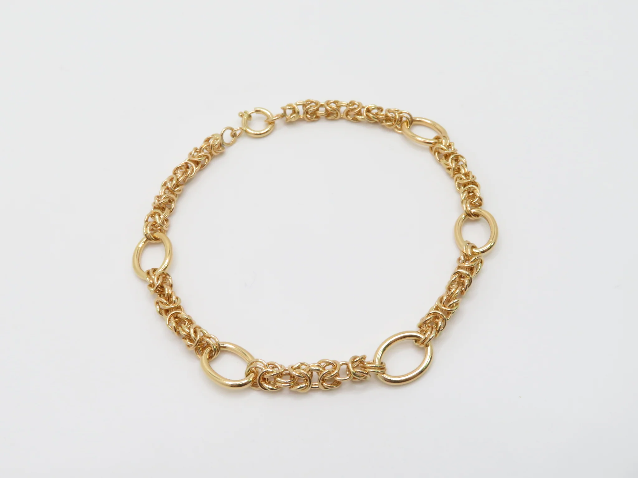 19.25k Yellow Gold Mesh & Oval Link Bracelet