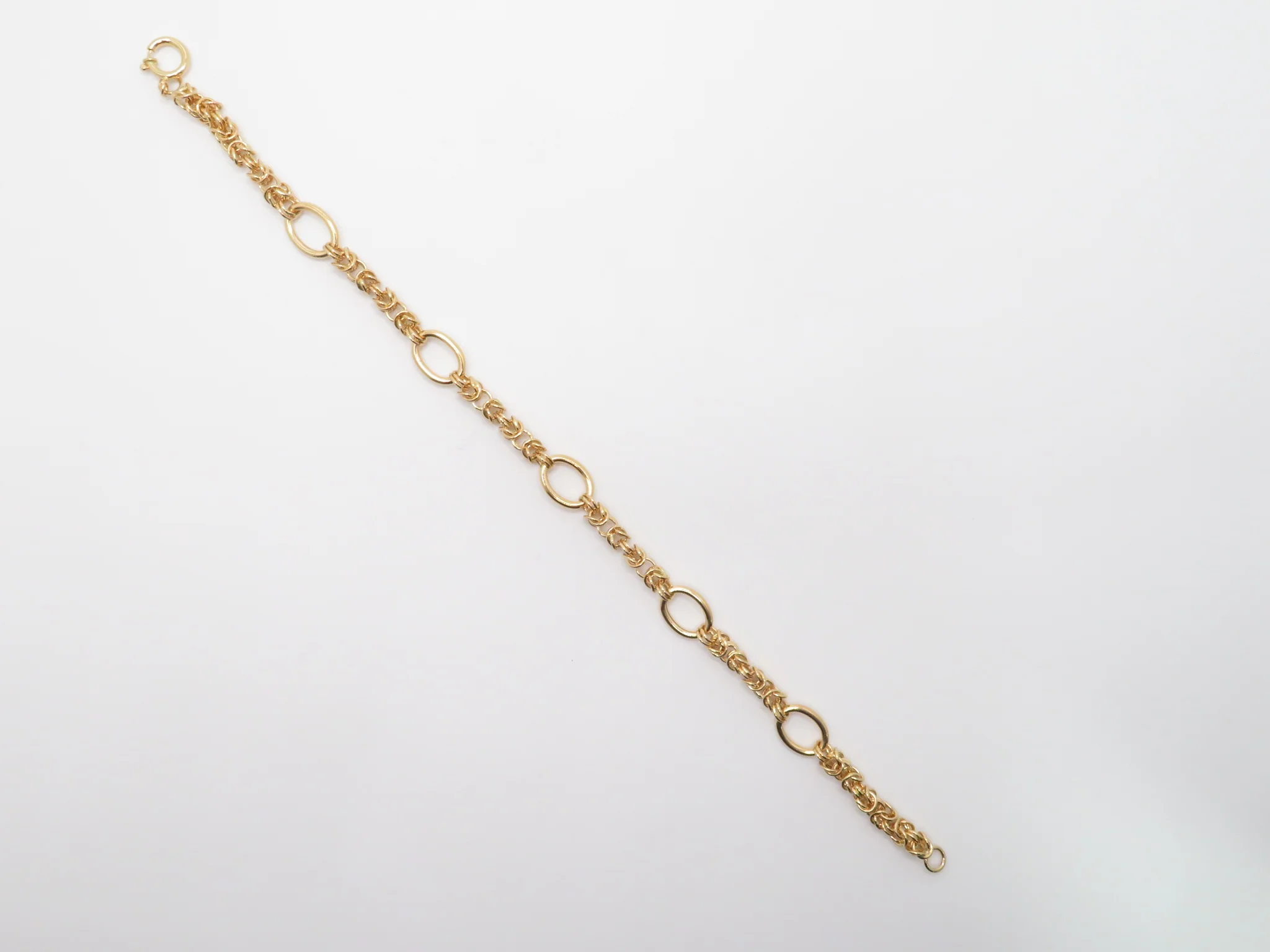 19.25k Yellow Gold Mesh & Oval Link Bracelet - Image 2