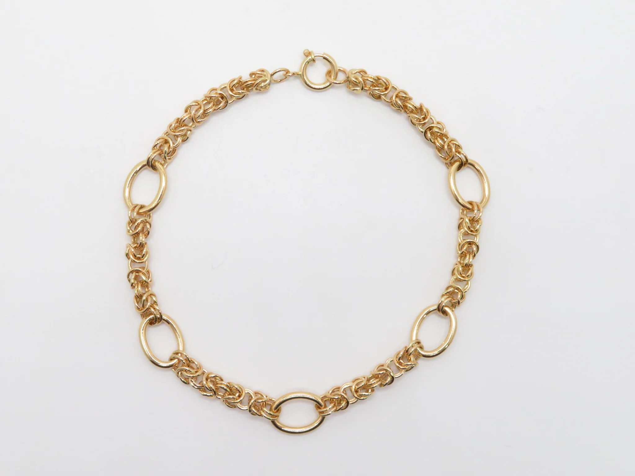 19.25k Yellow Gold Mesh & Oval Link Bracelet - Image 6