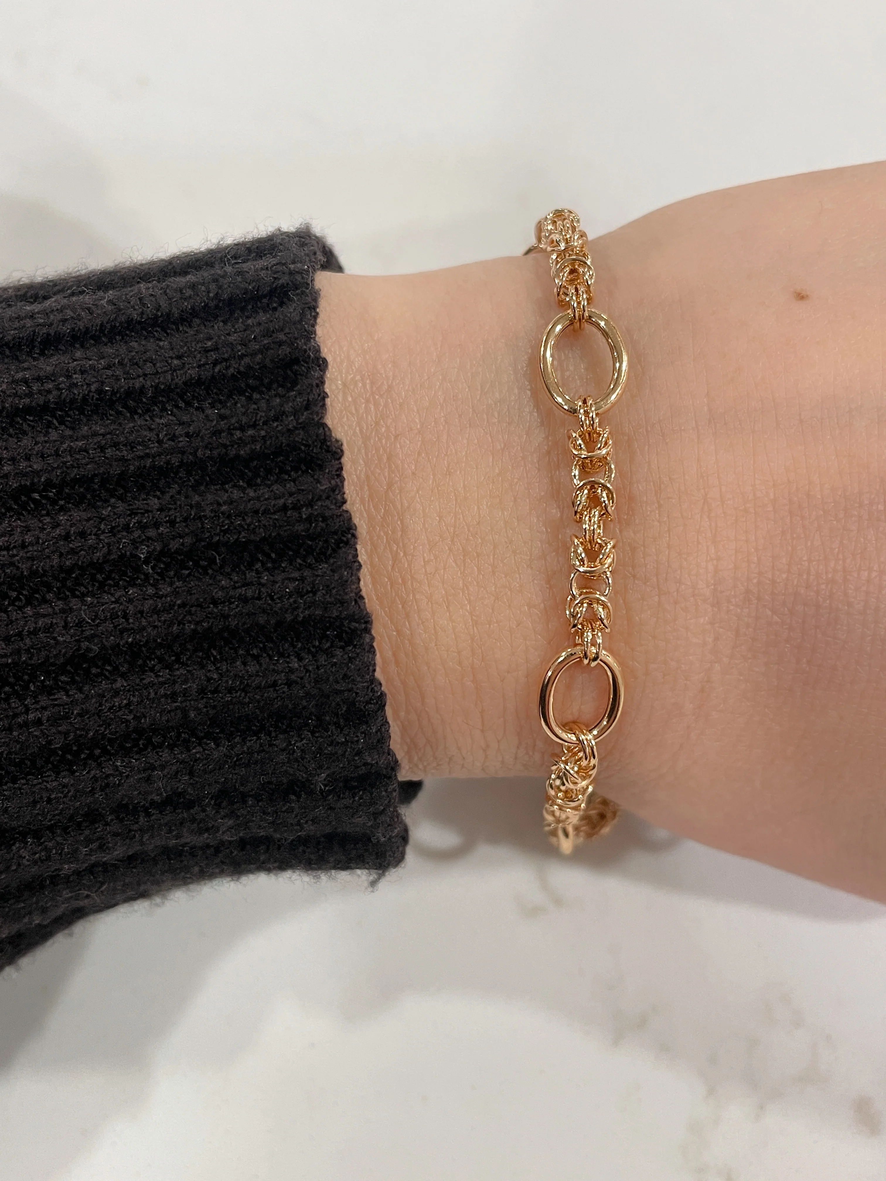19.25k Yellow Gold Mesh & Oval Link Bracelet - Image 7