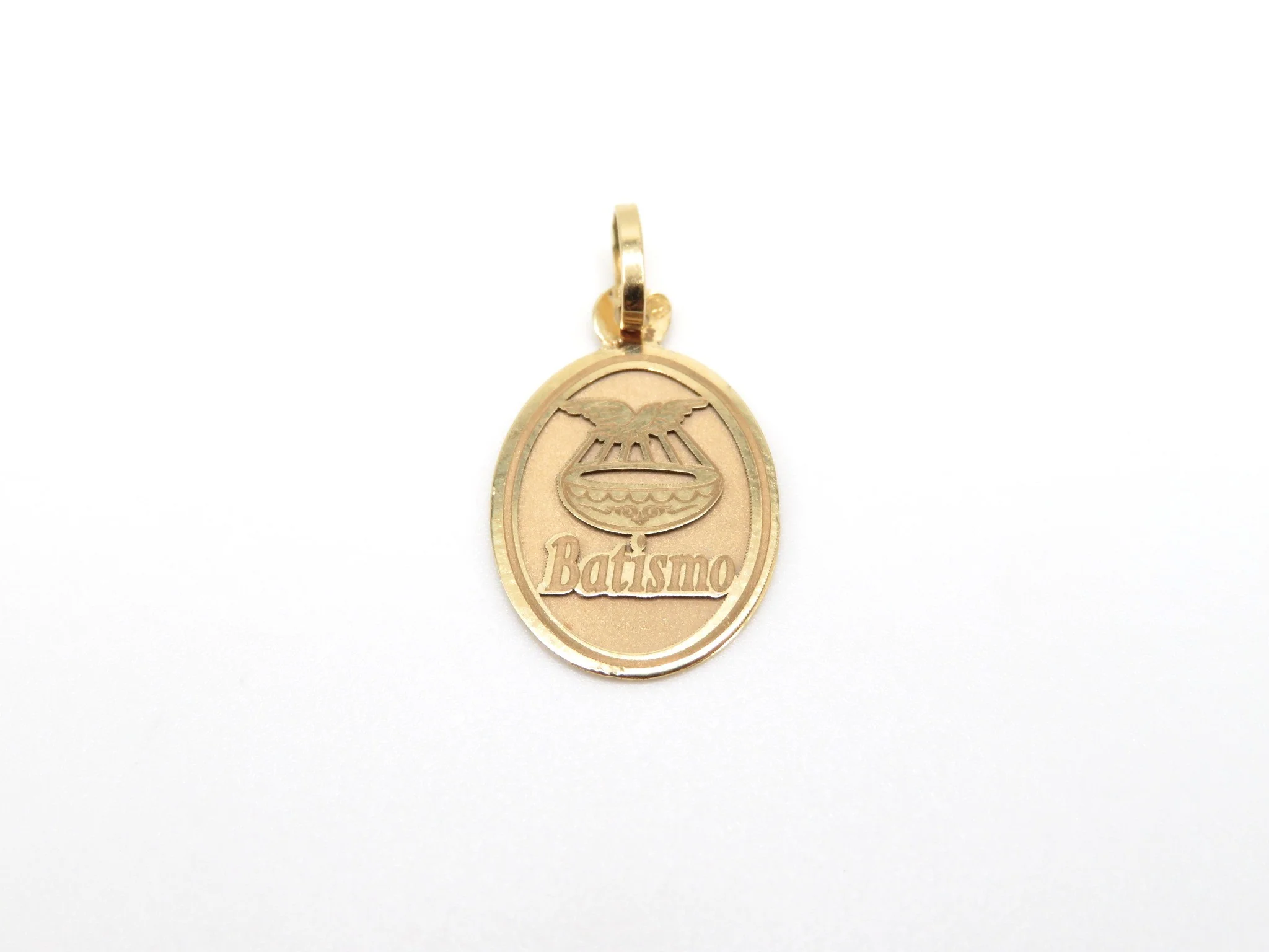 19.25k Yellow Gold Oval Baptism Medal - Image 3