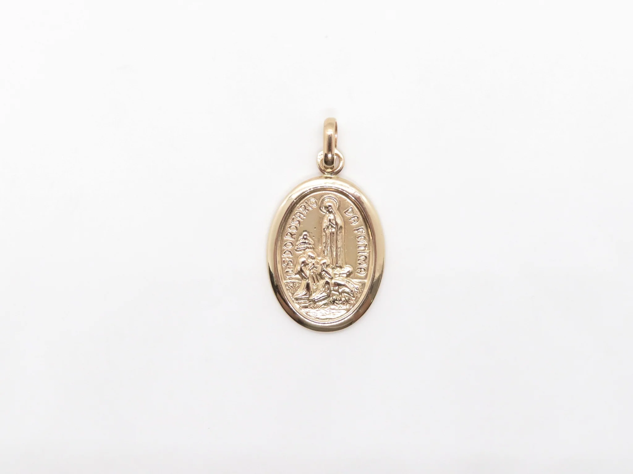 19.25k Yellow Gold Oval Our Lady of Fatima Medal