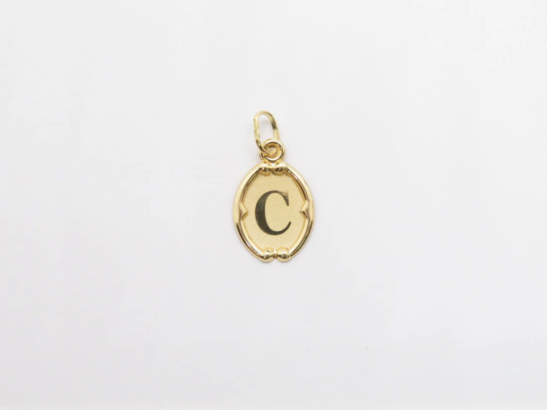 19.25k Oval Trimmed Initial Pendant - Image 6
