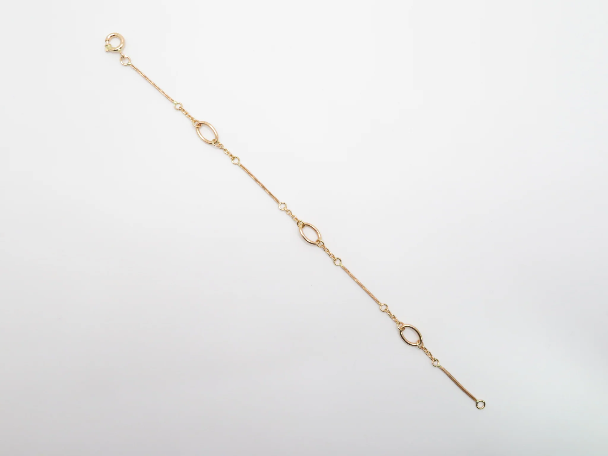 19.25k Yellow Gold Oval & Wheat Link Bracelet - Image 3