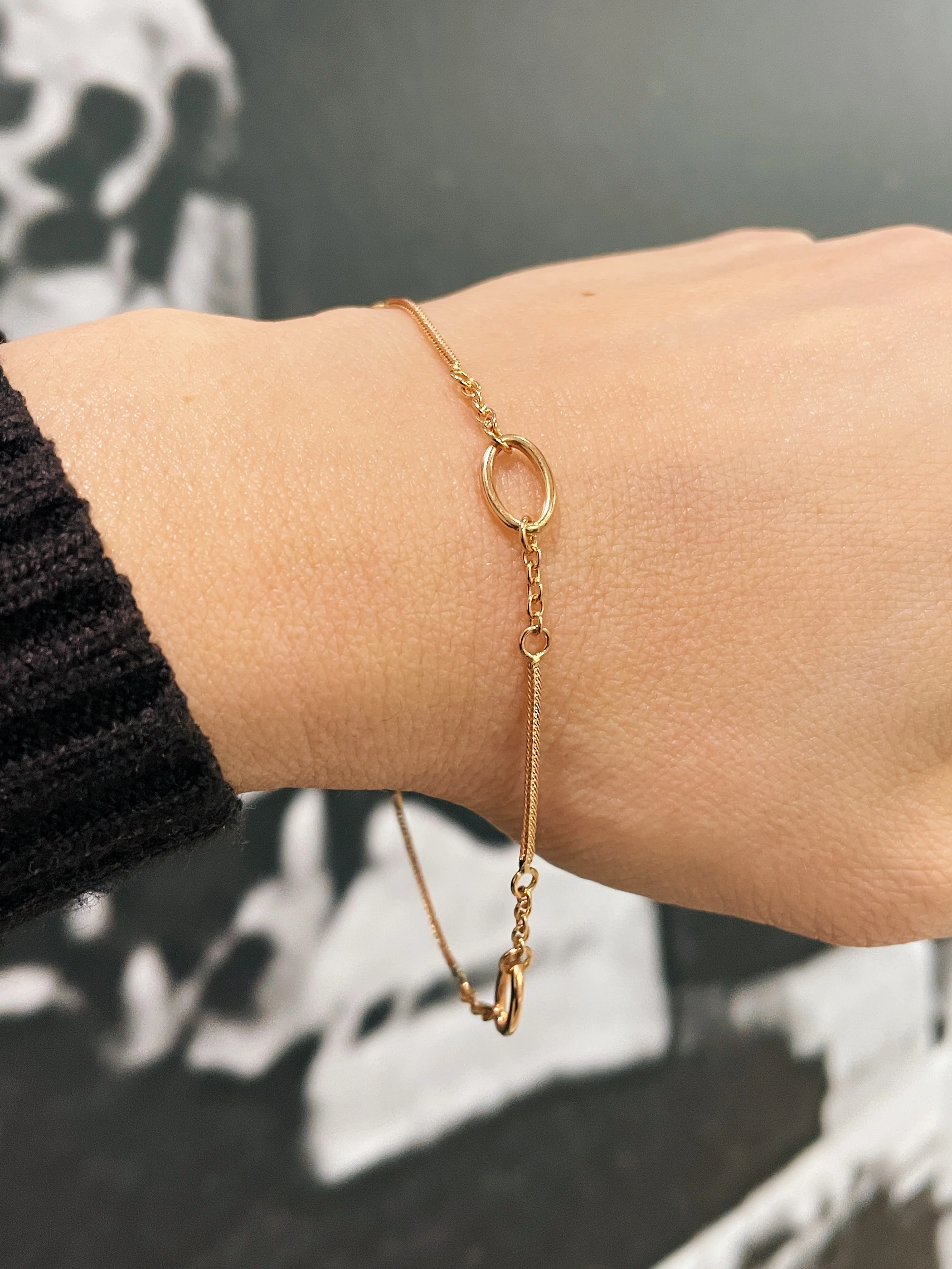 19.25k Yellow Gold Oval & Wheat Link Bracelet - Image 4