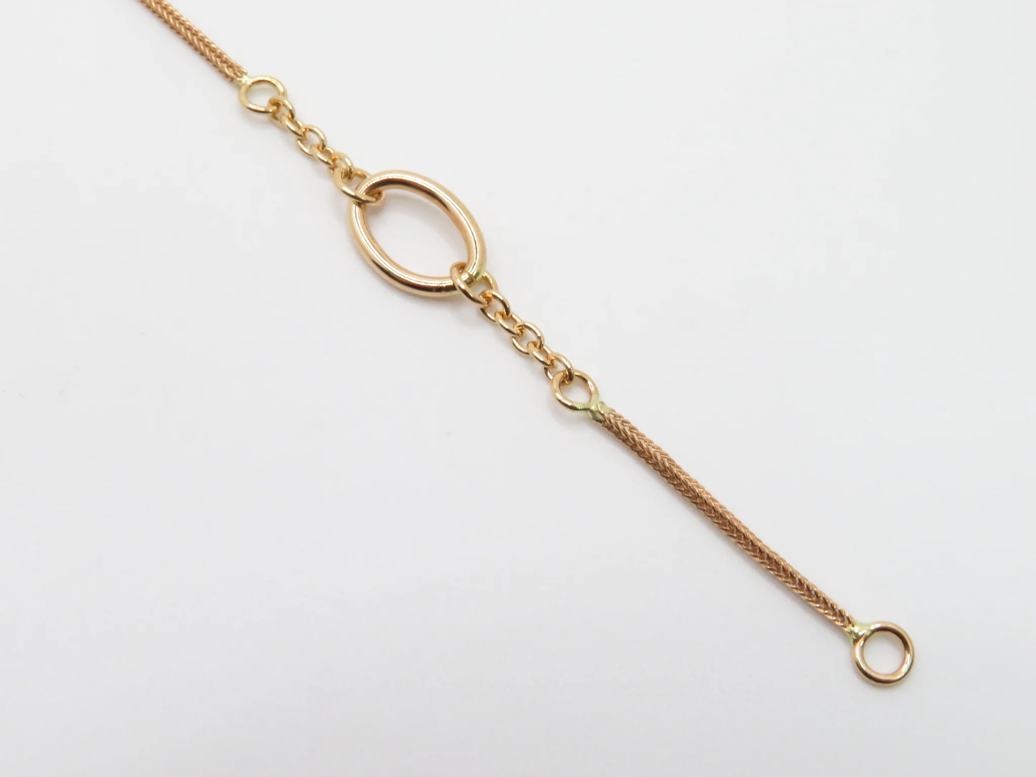 19.25k Yellow Gold Oval & Wheat Link Bracelet - Image 6