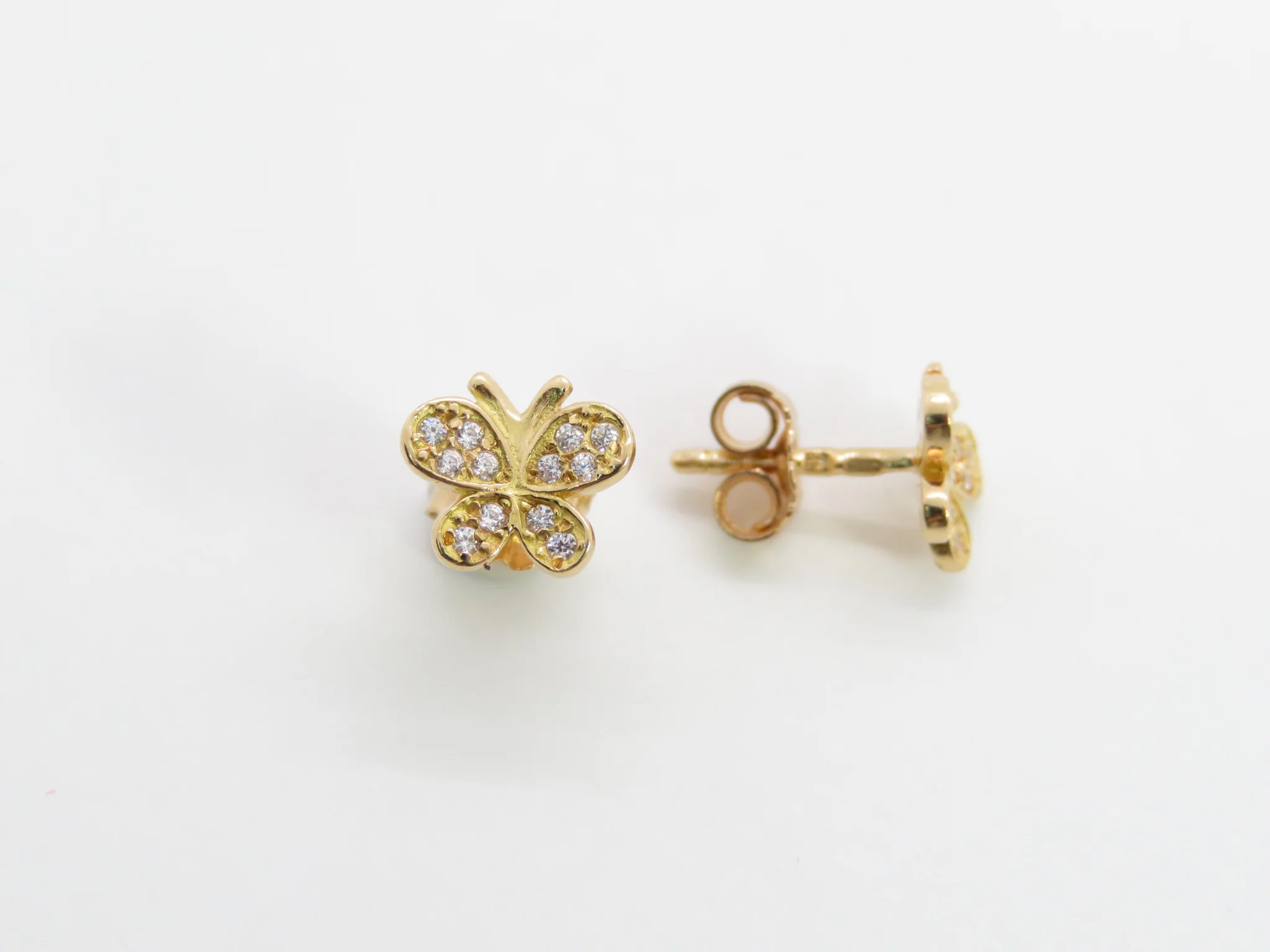 19.25k Yellow Gold Butterfly Studs - Image 3