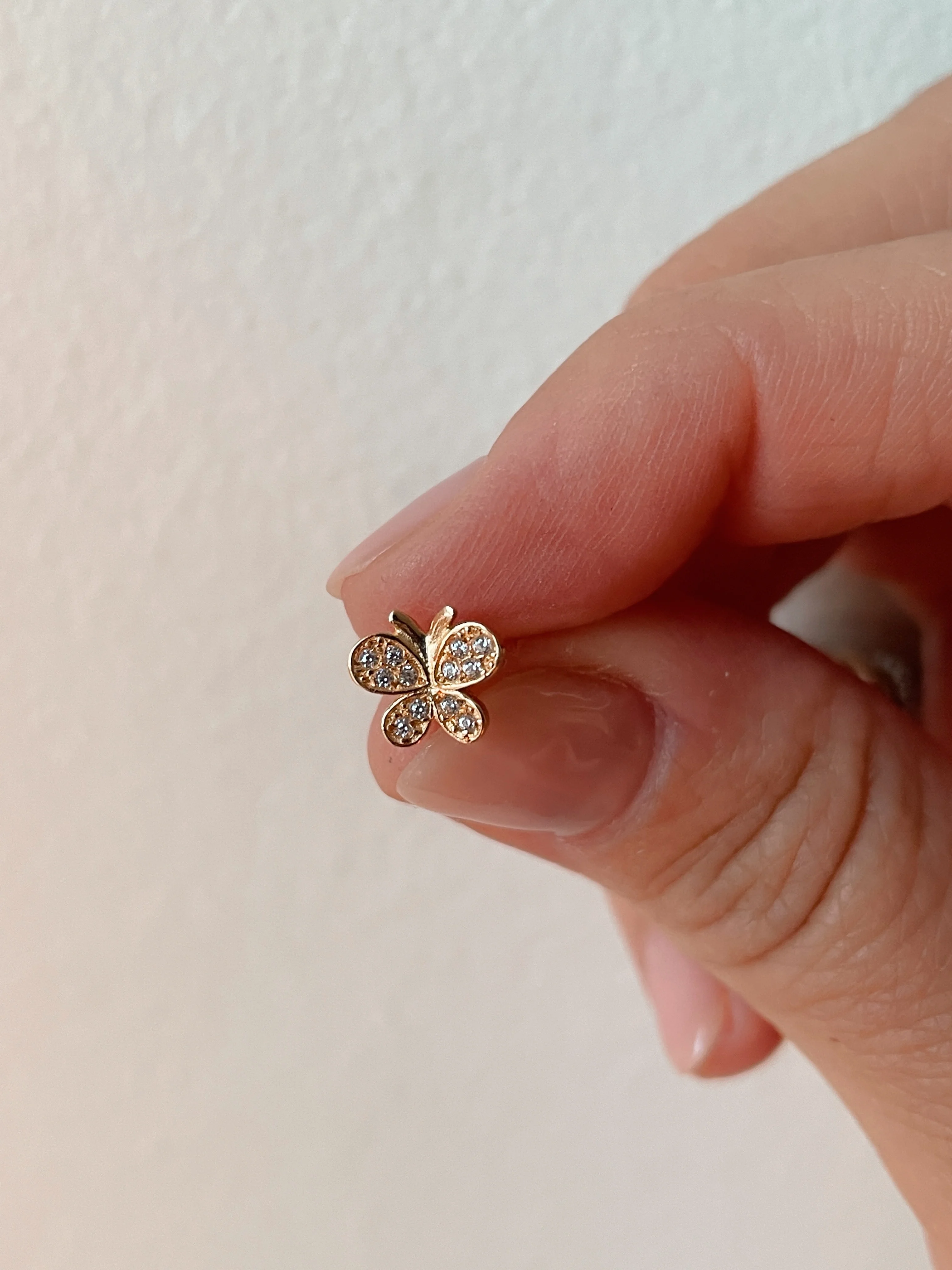 19.25k Yellow Gold Butterfly Studs - Image 4