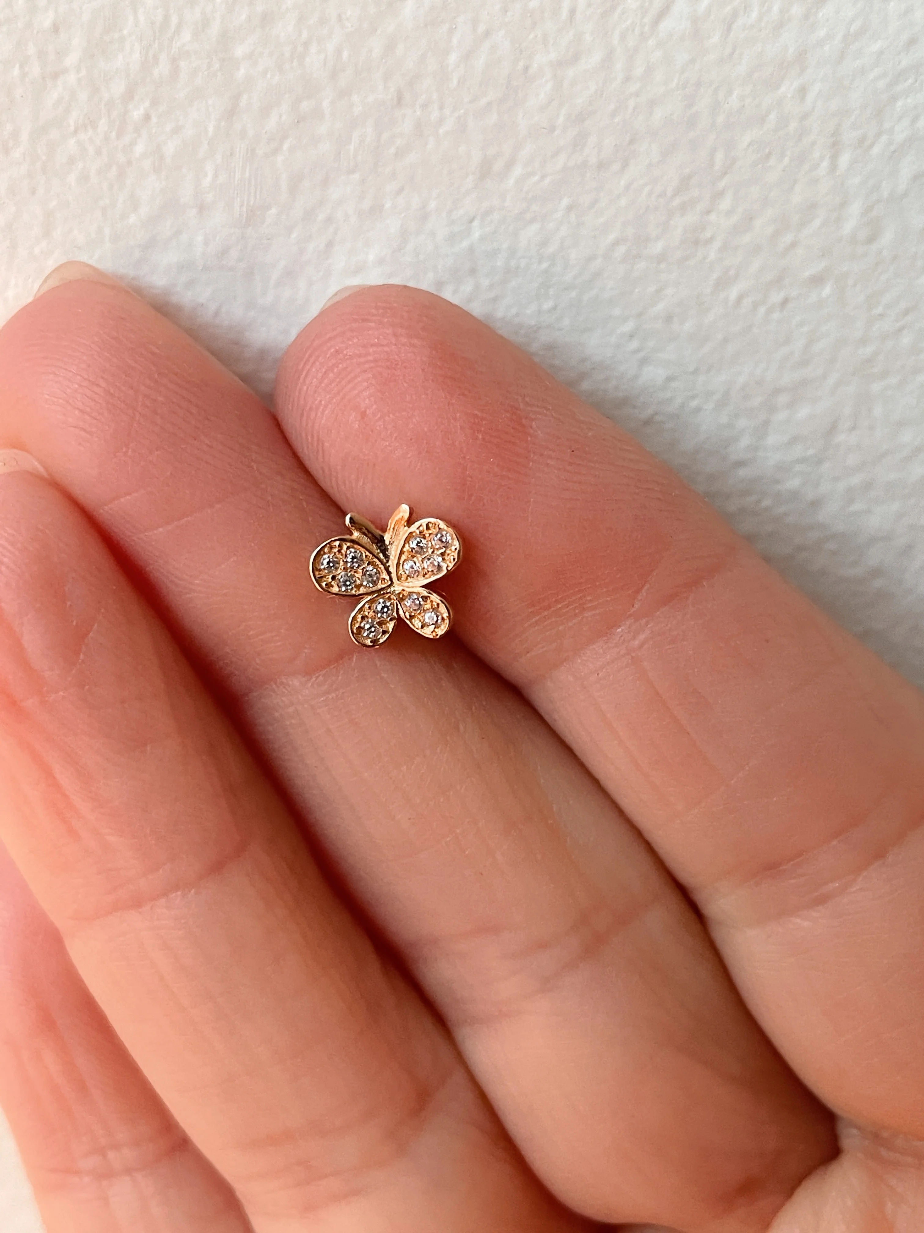 19.25k Yellow Gold Butterfly Studs - Image 6