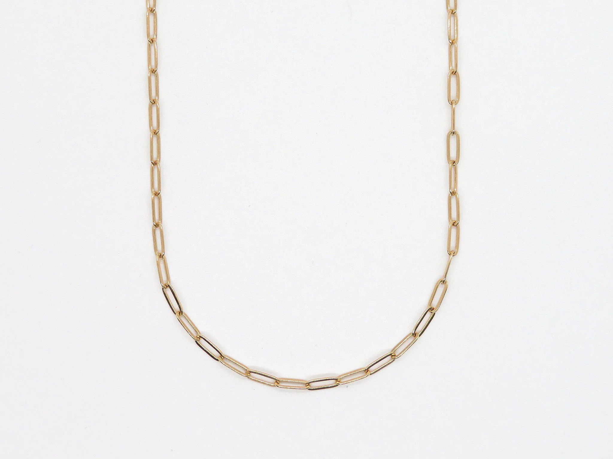 19.25k Yellow Gold Petite Paperclip Chain - Image 3