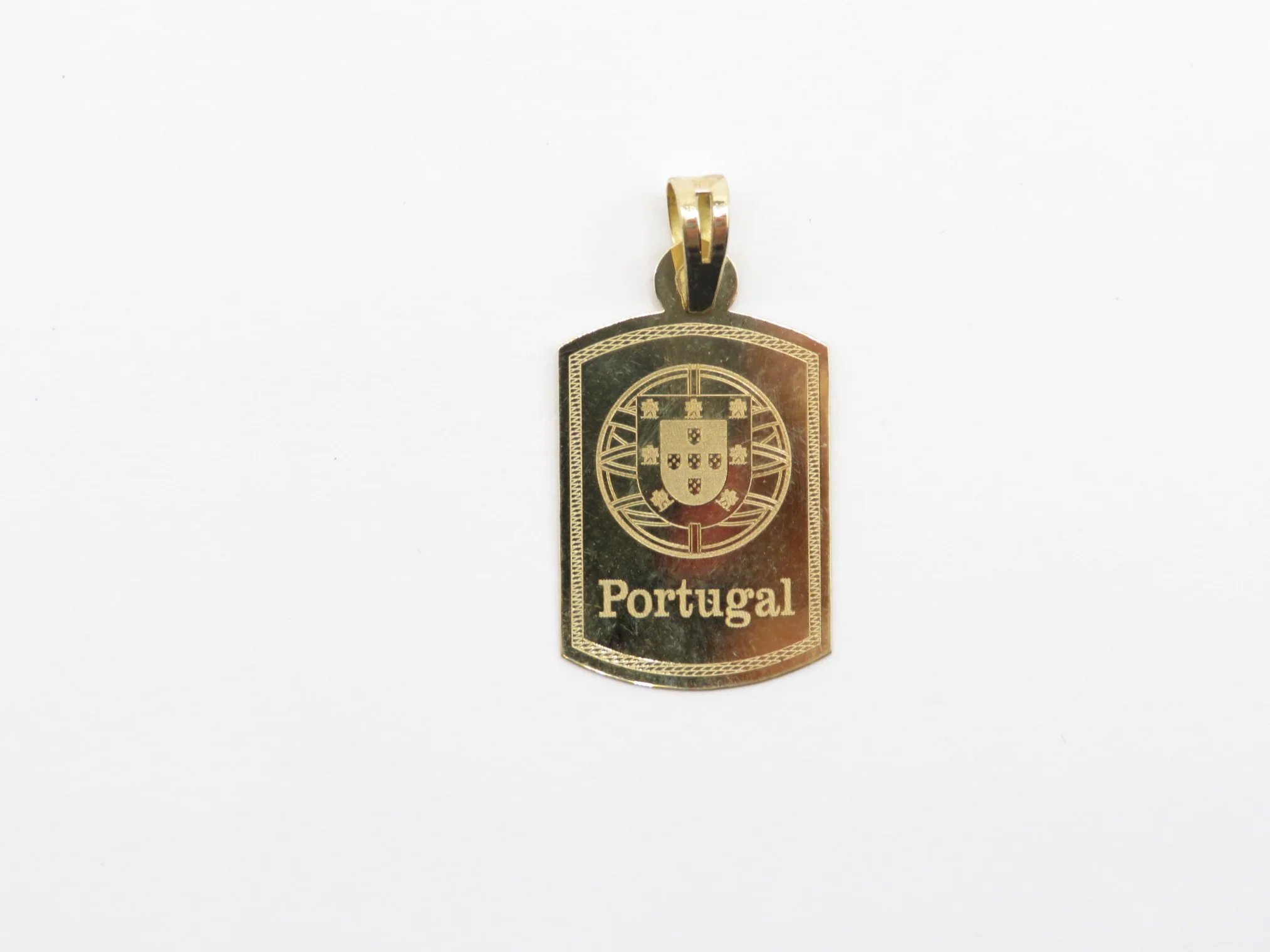 19.25k Yellow Gold Portugal Crest Tag Pendant - Image 3
