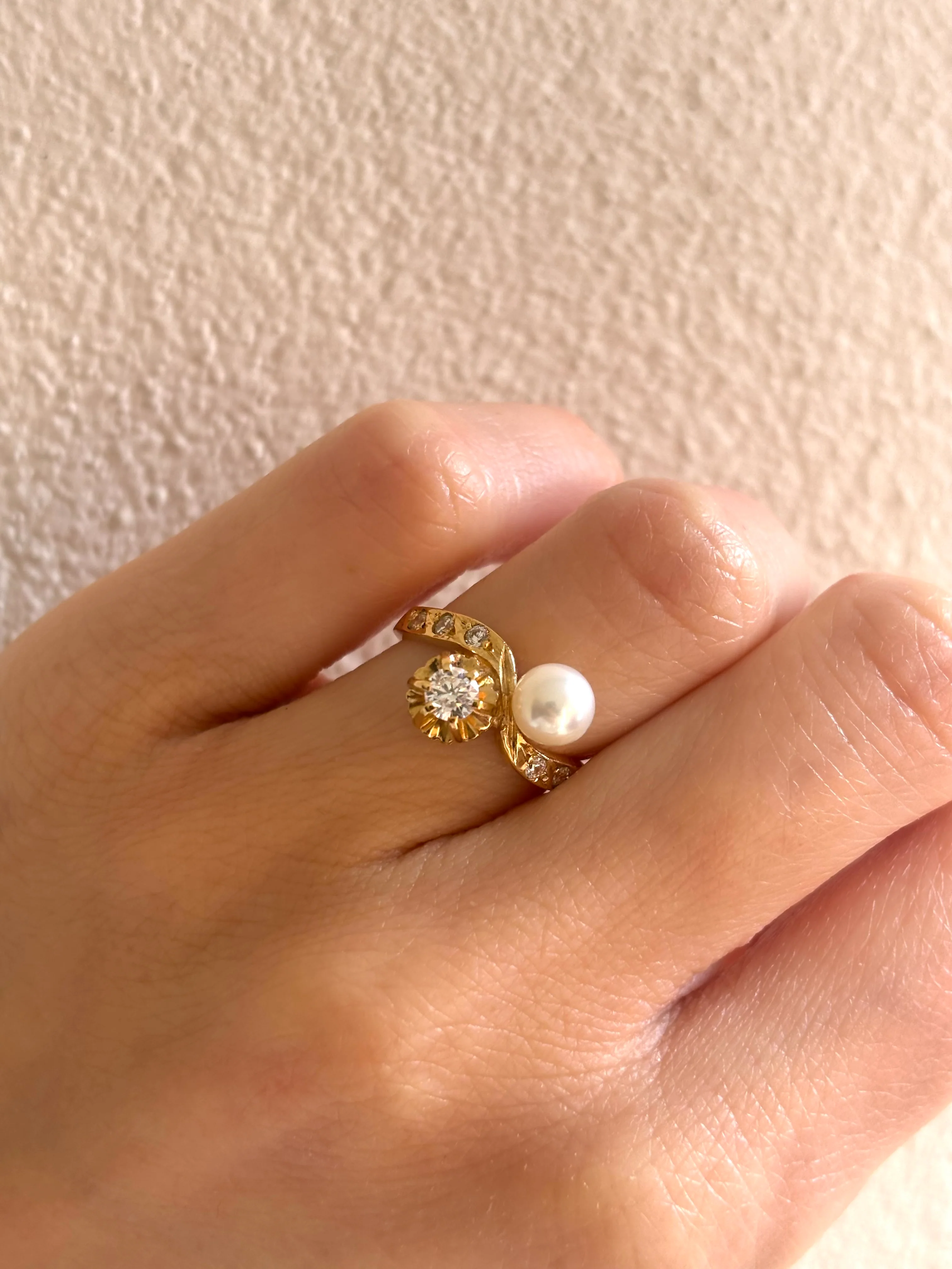 19.25k Yellow Gold Toi et Moi Ring - Image 2