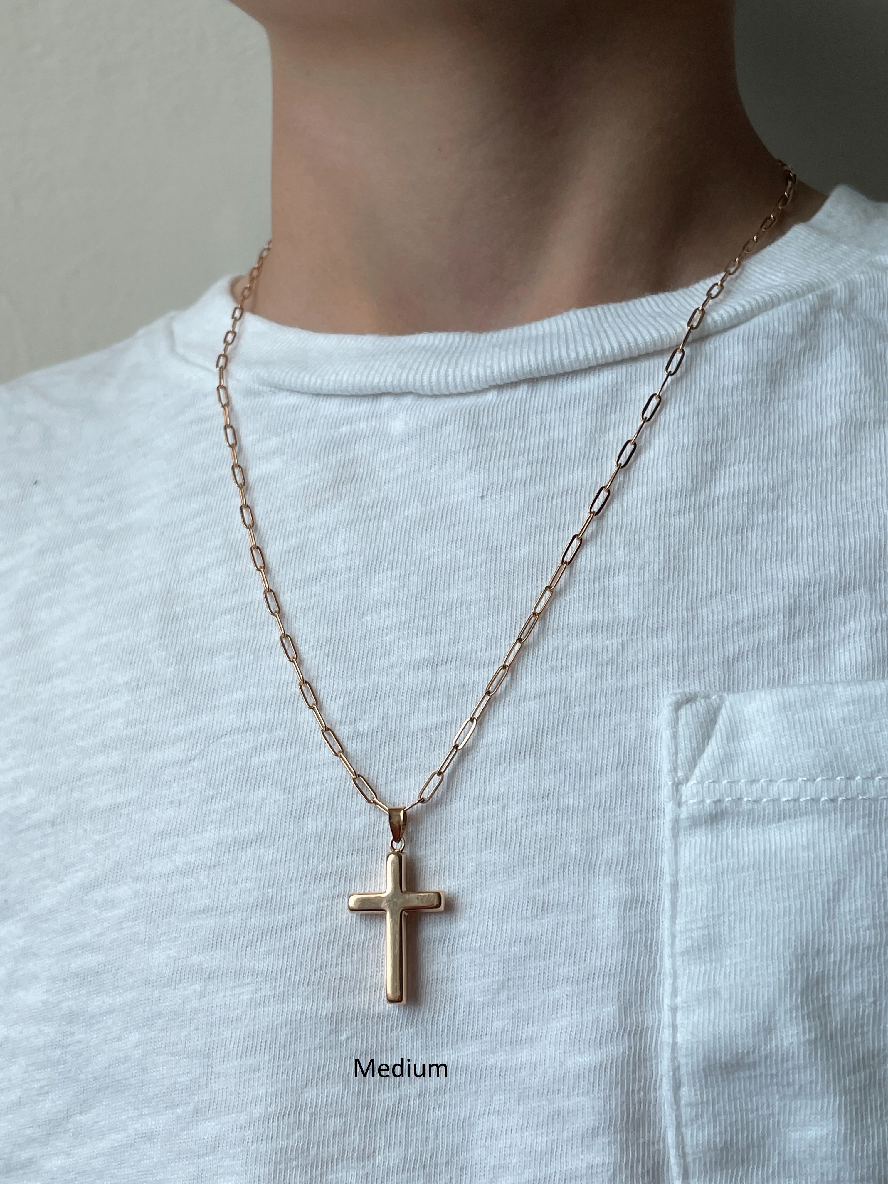 19.25k Yellow Gold Puffy Cross Pendant - Image 10