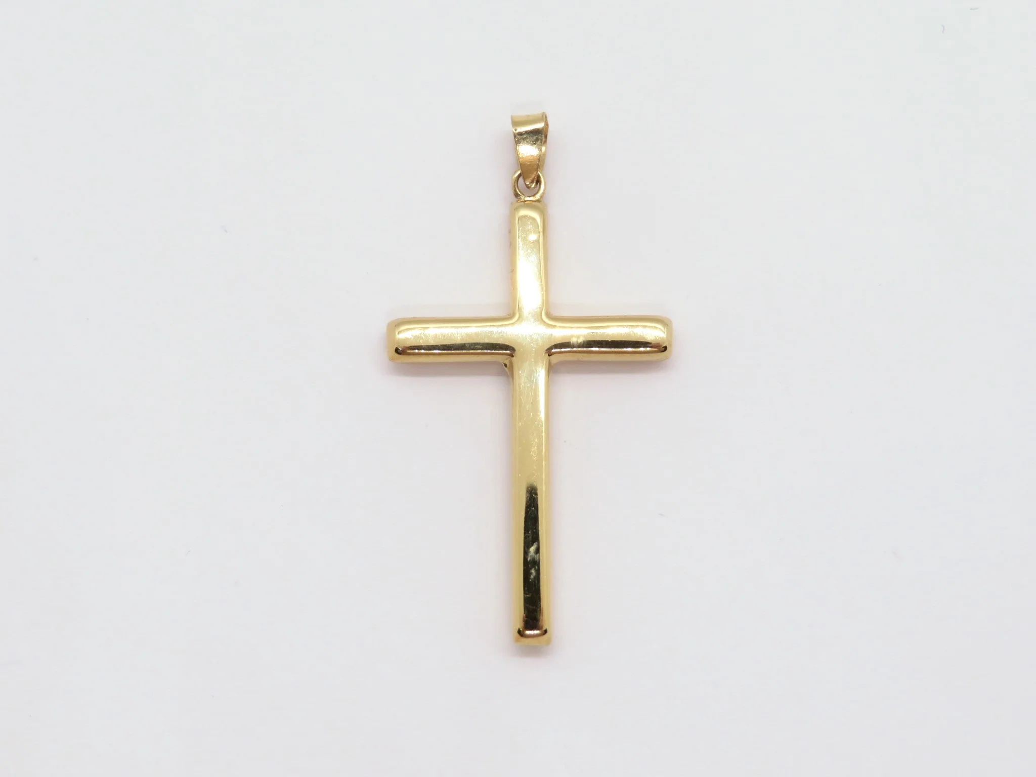 19.25k Yellow Gold Puffy Cross Pendant - Image 12