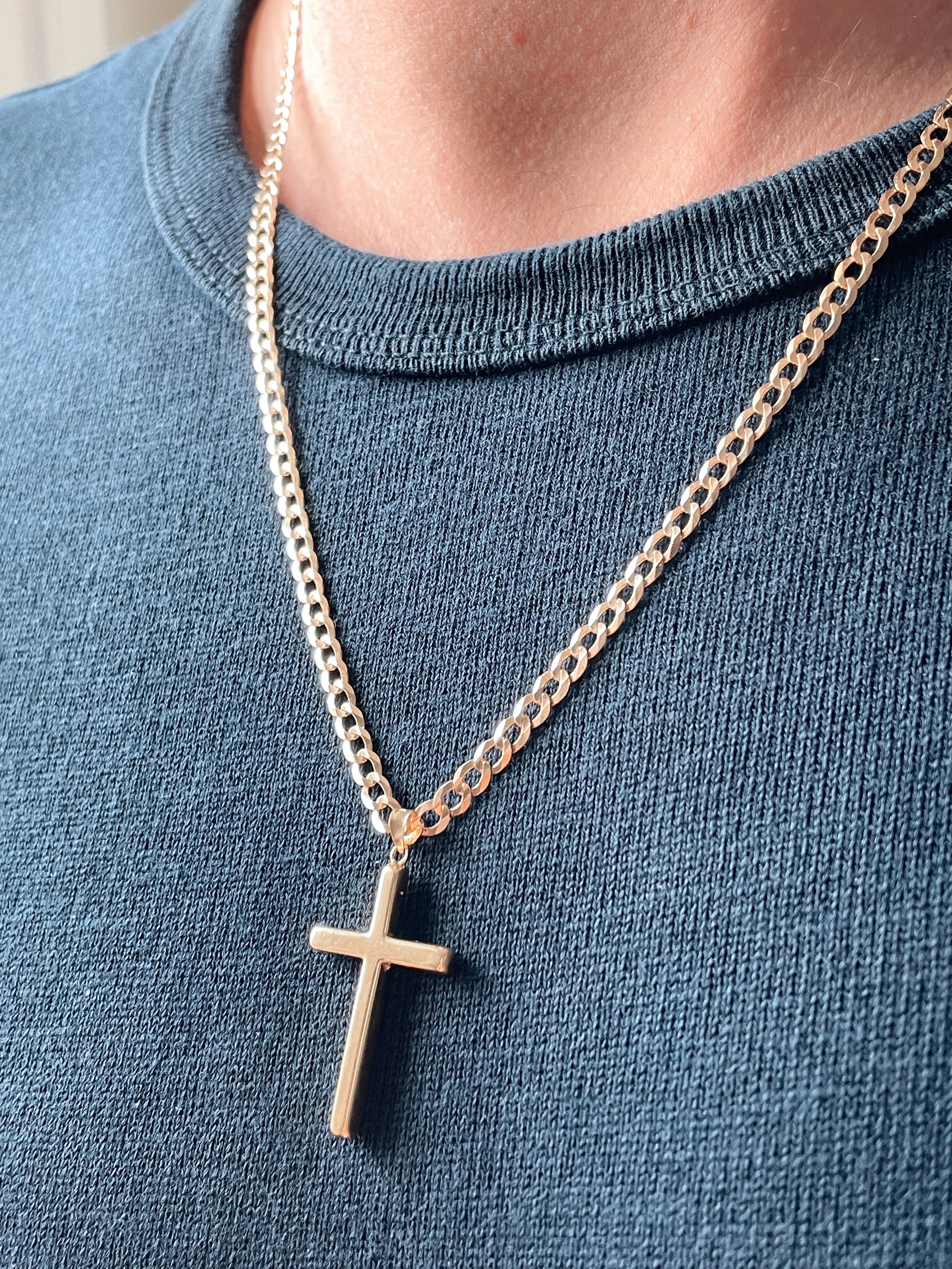 19.25k Yellow Gold Puffy Cross Pendant - Image 2