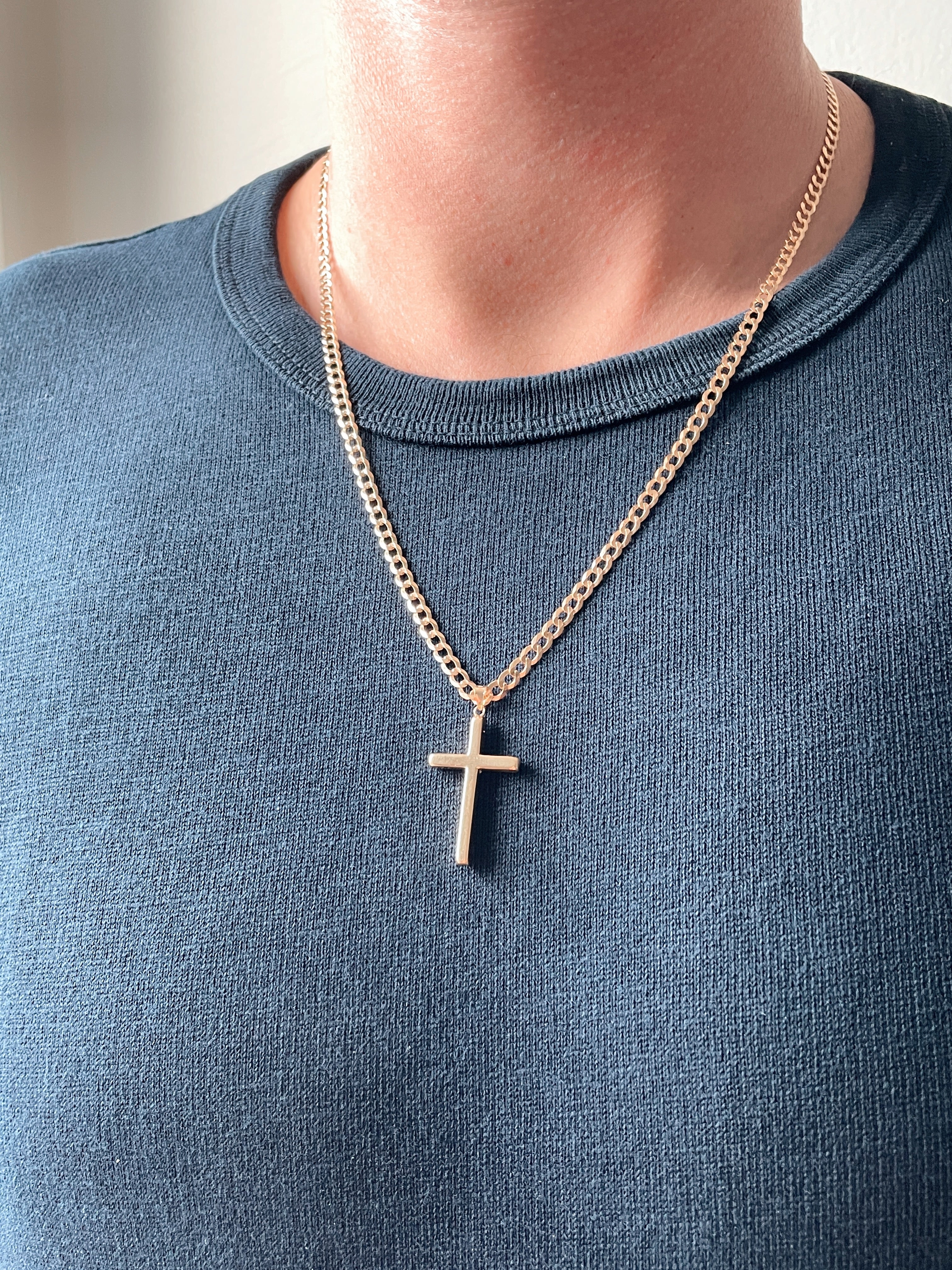 19.25k Yellow Gold Puffy Cross Pendant - Image 6