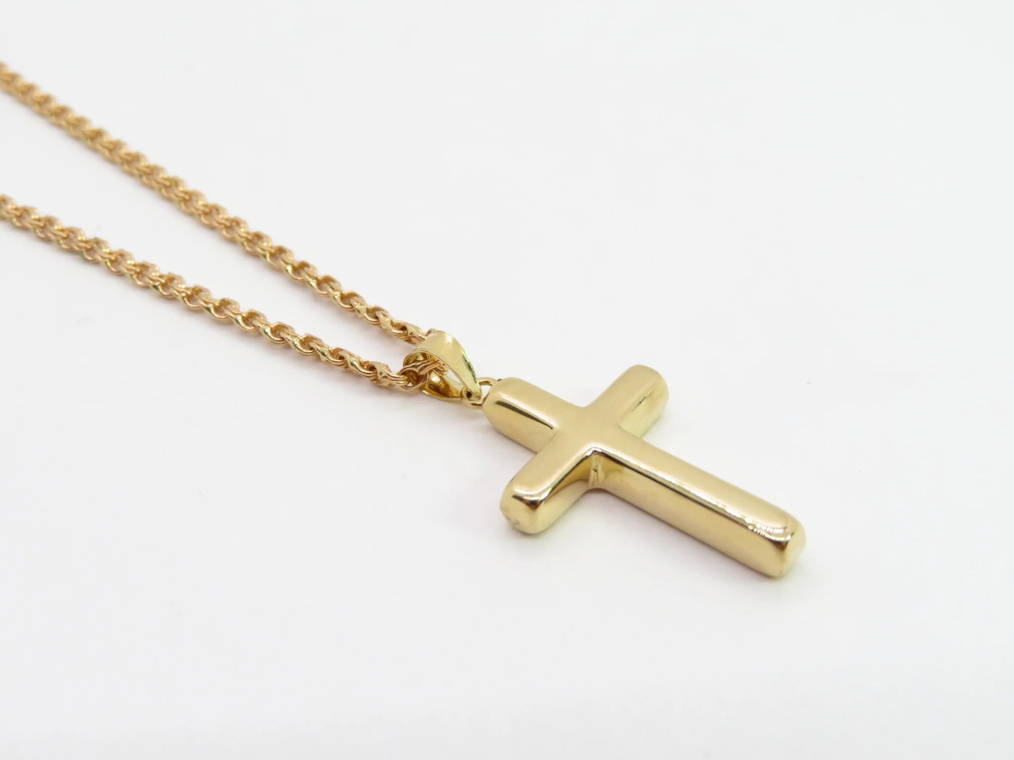 19.25k Yellow Gold Puffy Cross Pendant - Image 7