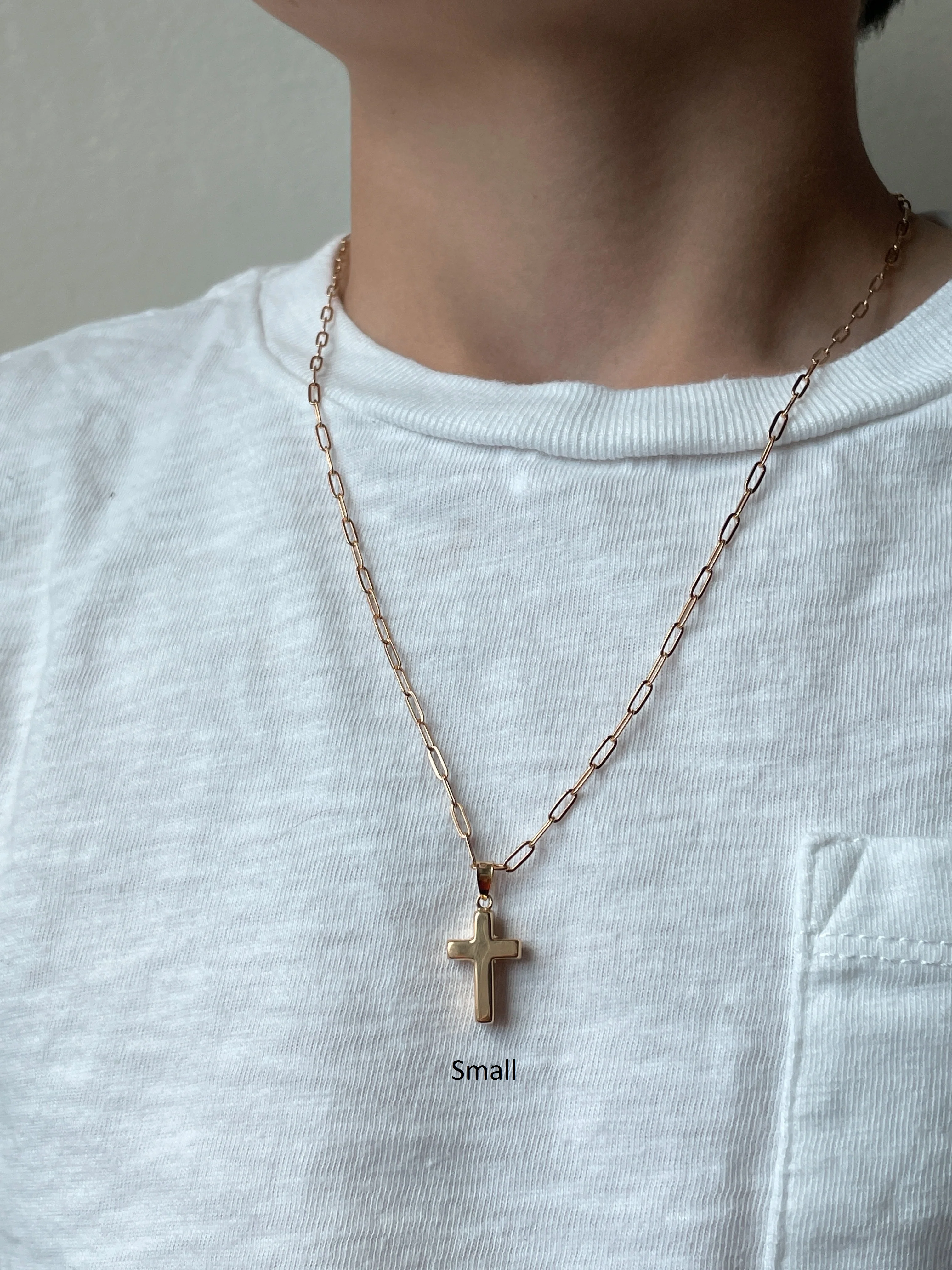19.25k Yellow Gold Puffy Cross Pendant - Image 9