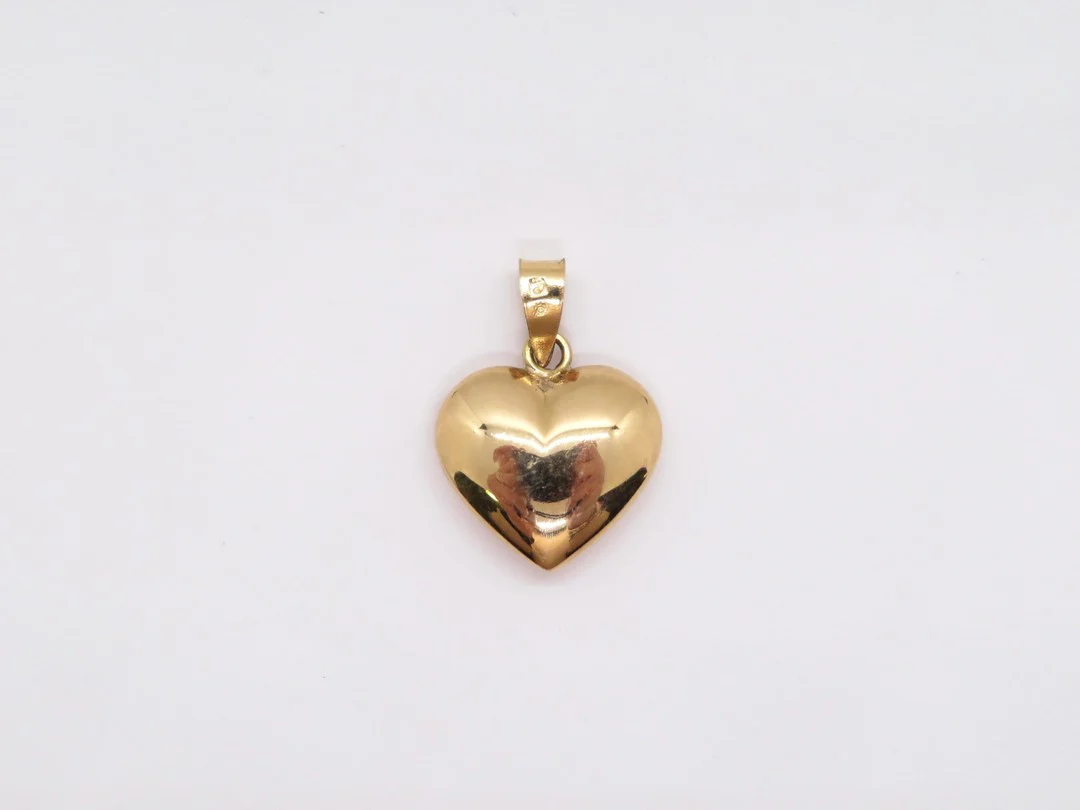 19.25k Yellow Gold Puffy Heart Charm - Image 4