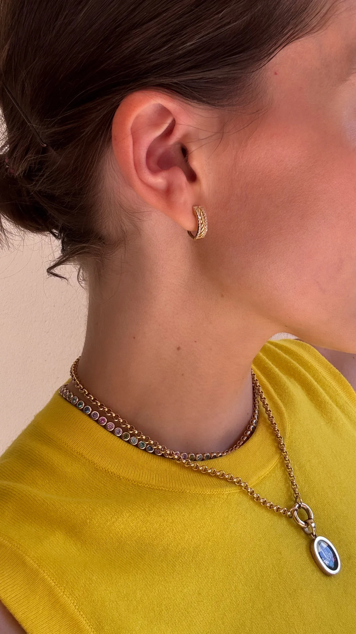 19.25k Yellow Gold Roped Channel Earrings - Image 4