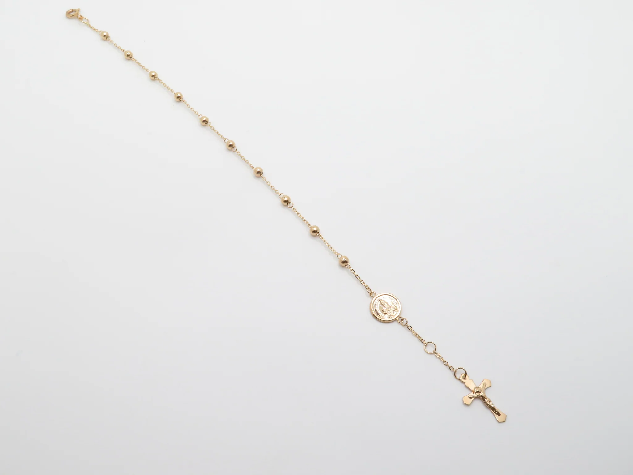 19.25k Yellow Gold Rosary Station Bead Bracelet - Image 3