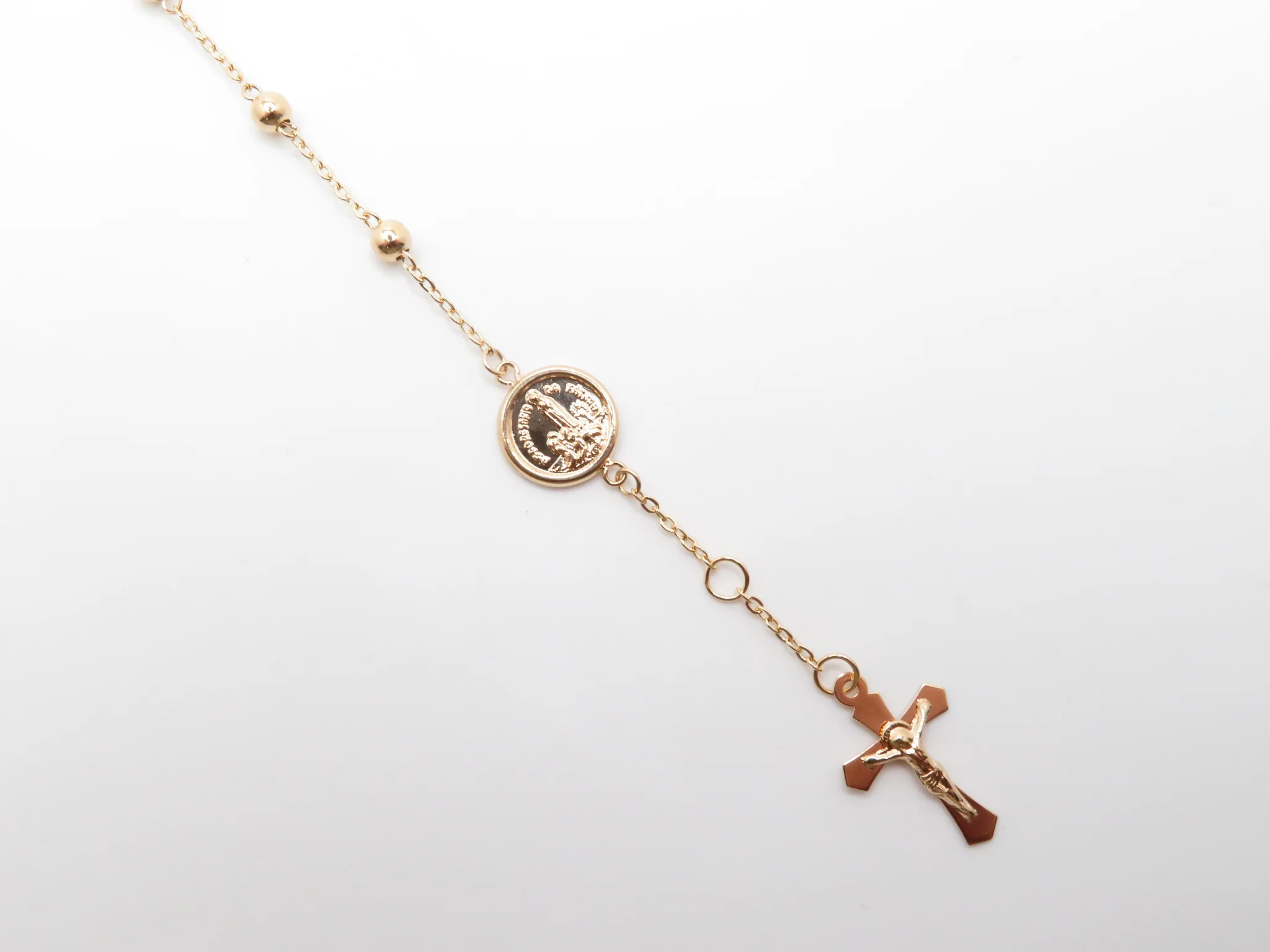 19.25k Yellow Gold Rosary Station Bead Bracelet - Image 5
