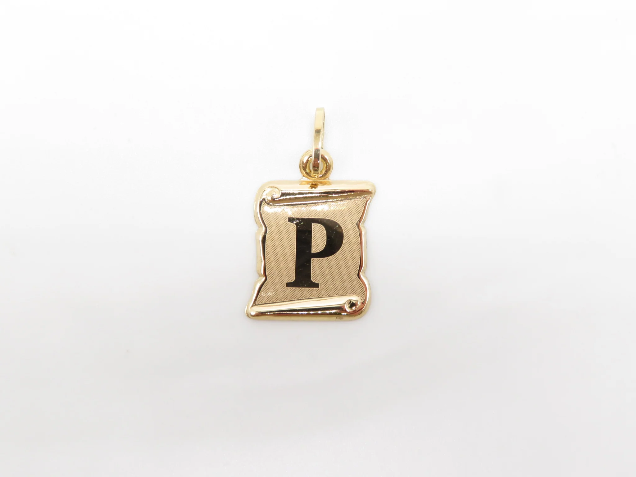19.25k Yellow Gold Scroll Initial Pendant - Image 19