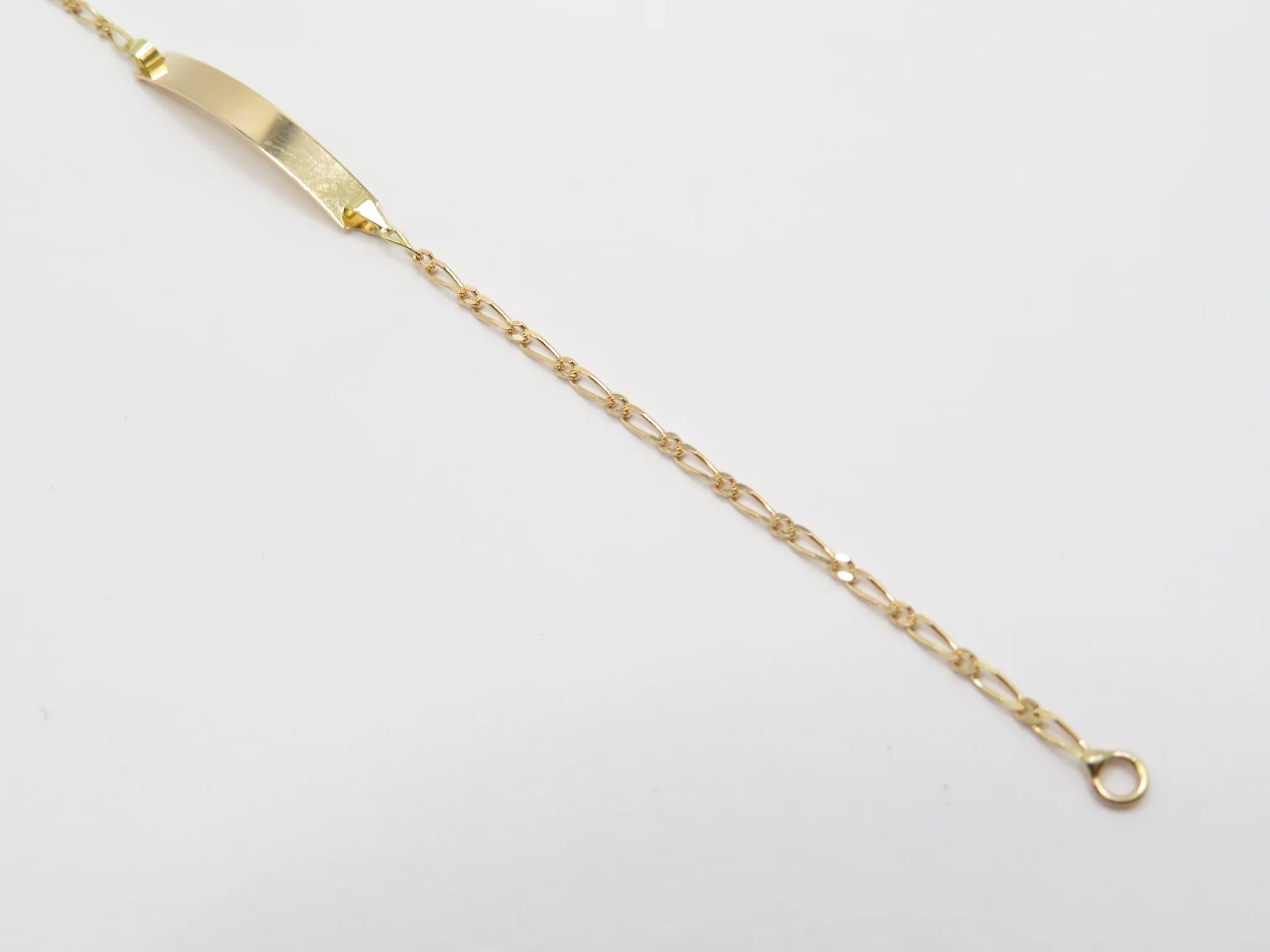 19.25k Yellow Gold Single Figaro ID Bracelet - Image 5