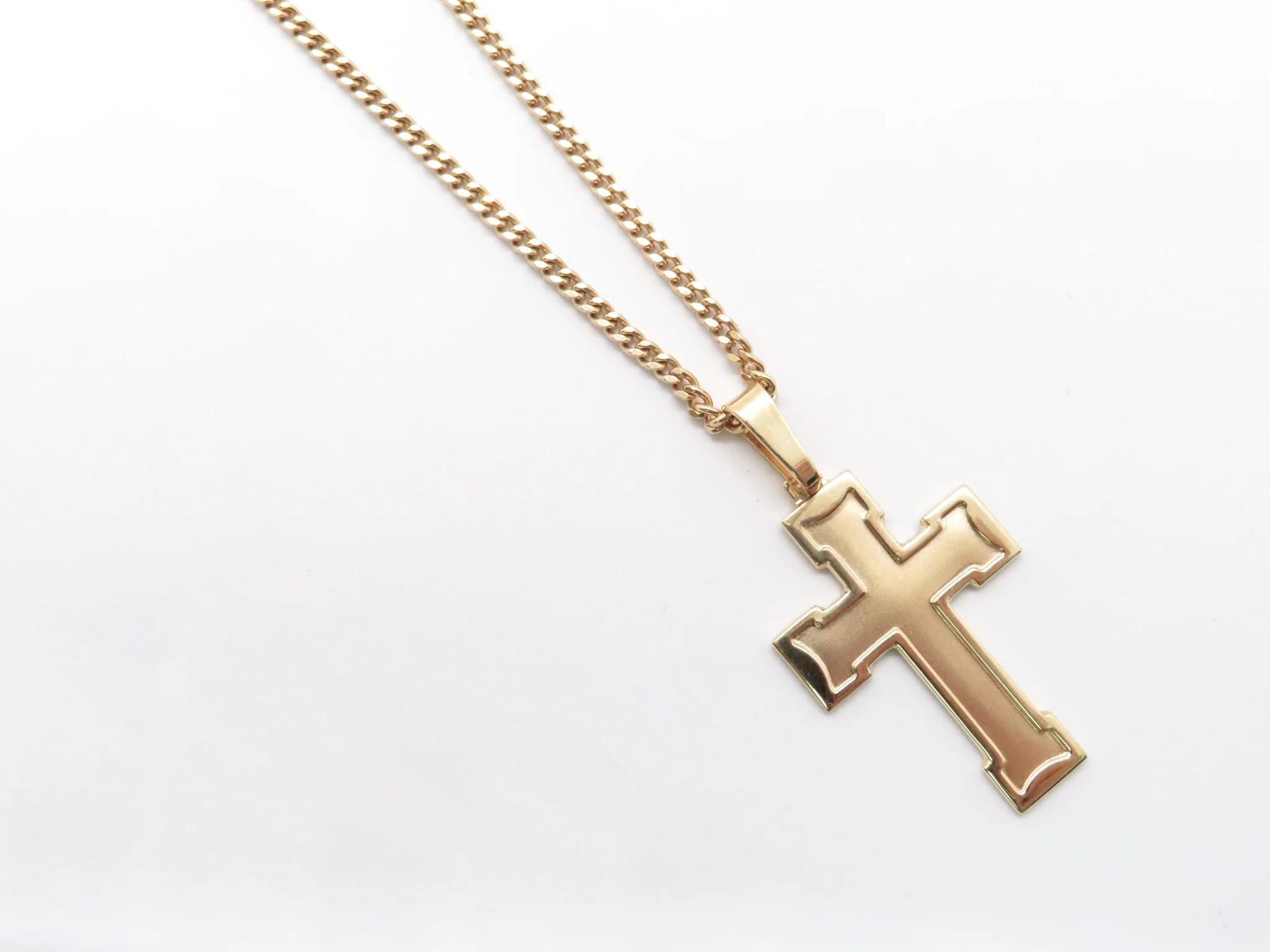 19.25k Yellow Gold Solid Crutch Cross Pendant - Image 10