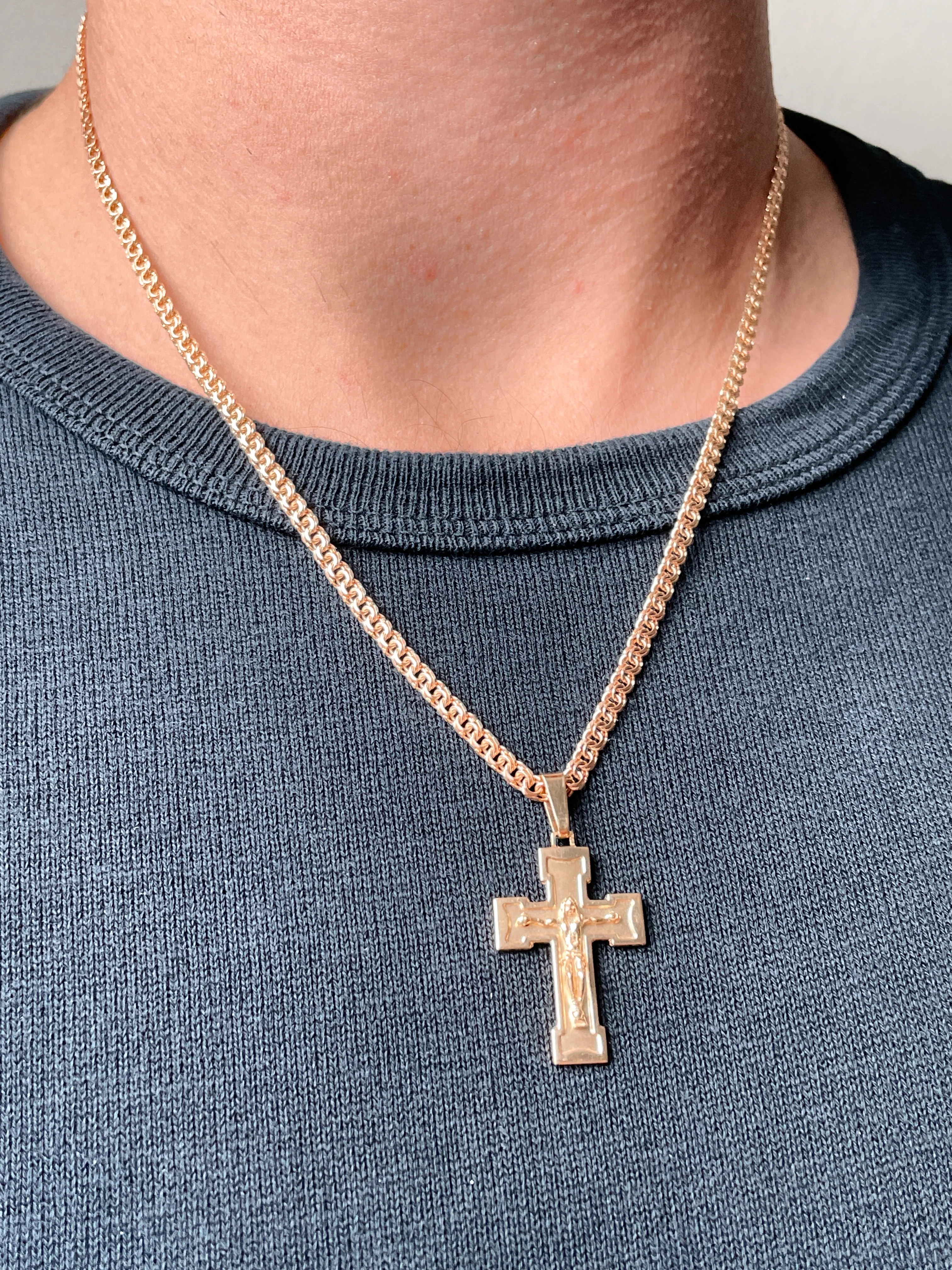 19.25k Yellow Gold Solid Crutch Cross Pendant - Image 6